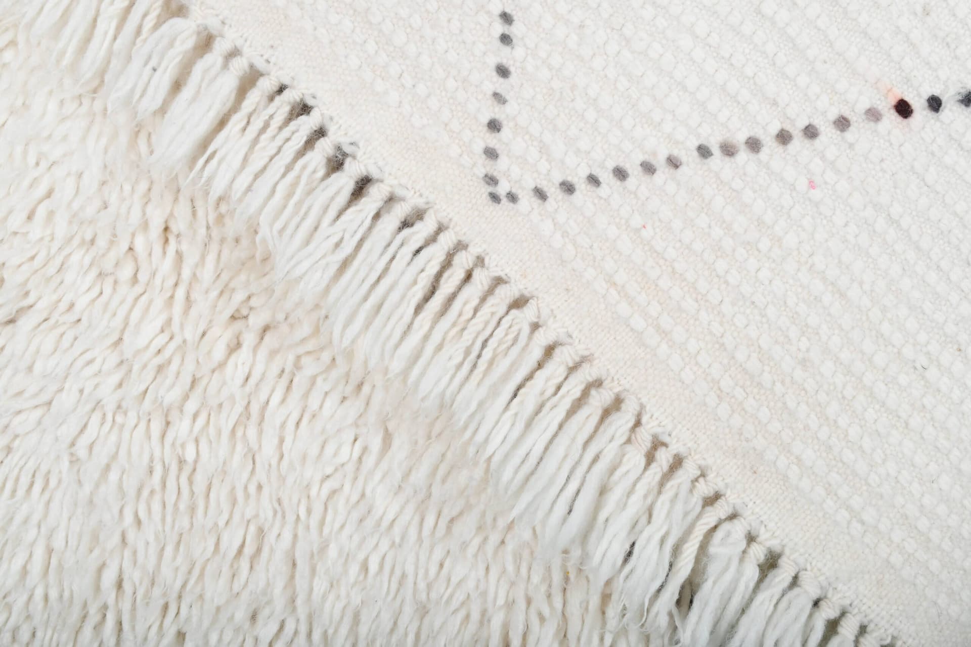 Alfombra Marroquí Hecha a Mano de Lana 5x7 - Alfombra de Área Boho Minimalista en Marfil Neutro para Sala de Estar Dormitorio - Beni Ourain - Image 10