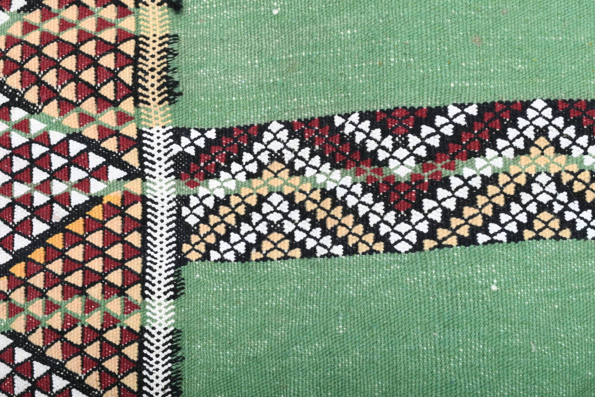 Marockansk Matta Handgjord Ull 6x10 - Grön Tribal Boho Matta för Vardagsrum Sovrum - Zemmour - Image 5