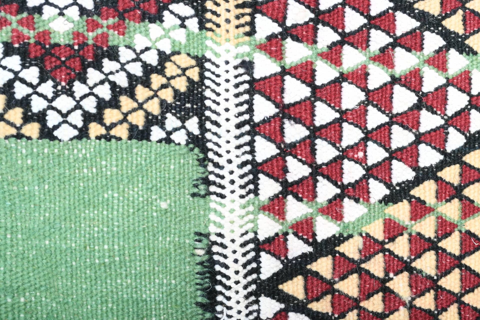 Marockansk Matta Handgjord Ull 6x10 - Grön Tribal Boho Matta för Vardagsrum Sovrum - Zemmour - Image 8