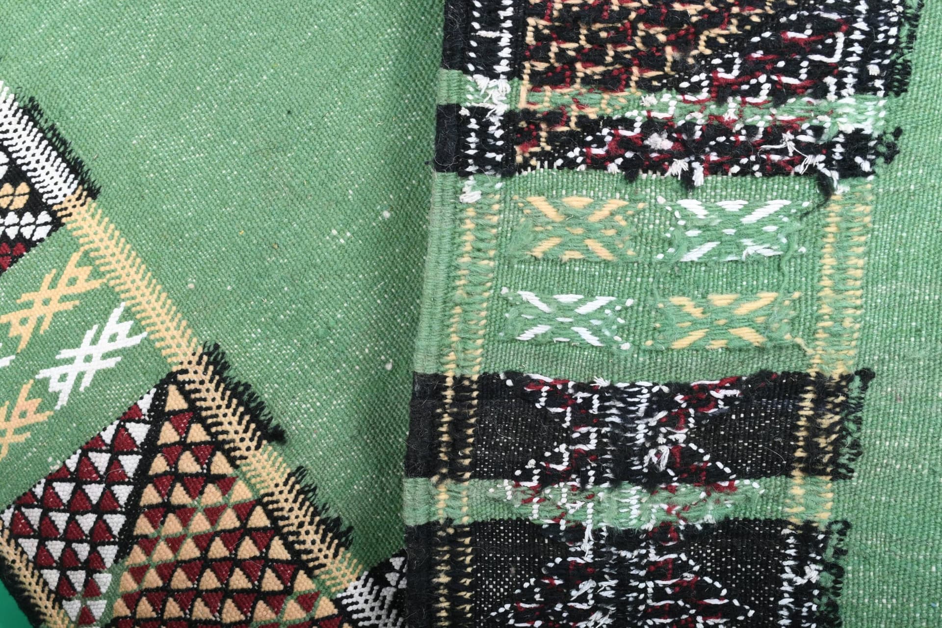 Marockansk Matta Handgjord Ull 6x10 - Grön Tribal Boho Matta för Vardagsrum Sovrum - Zemmour - Image 10