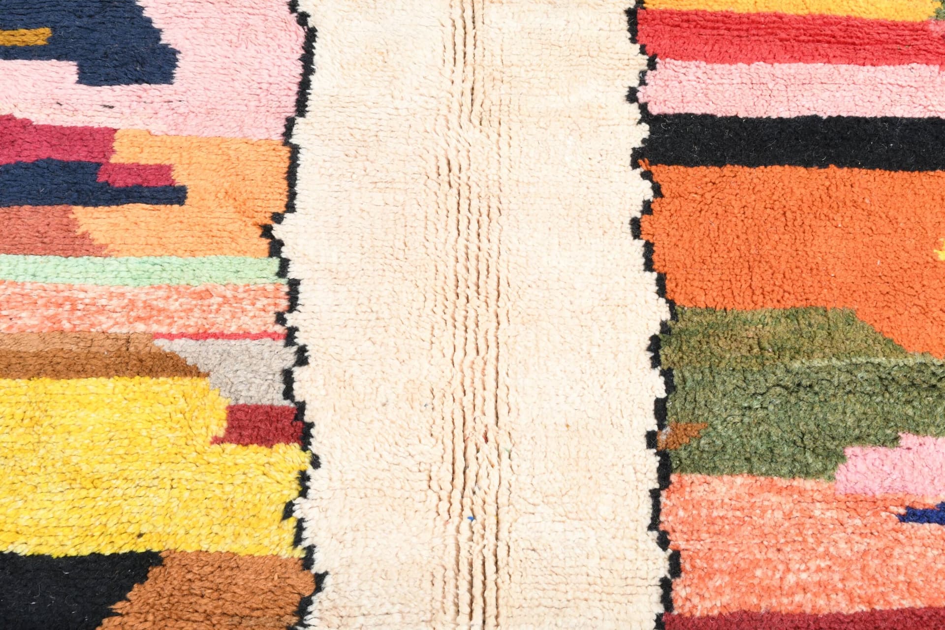 Tapis Marocain Fait Main en Laine 7x9 - Tapis de Zone Boho Coloré pour Salon, Tapis de Déclaration Moderne Abstrait Mrirt - Image 5