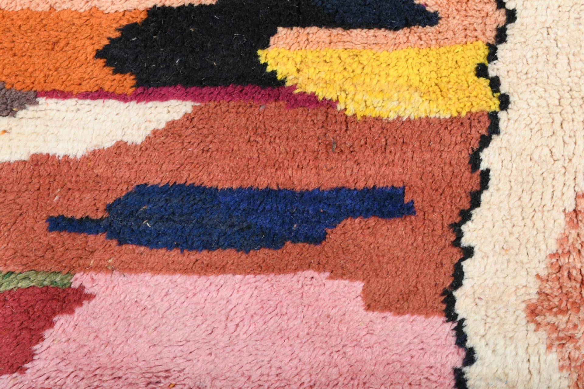 Tapis Marocain Fait Main en Laine 7x9 - Tapis de Zone Boho Coloré pour Salon, Tapis de Déclaration Moderne Abstrait Mrirt - Image 6