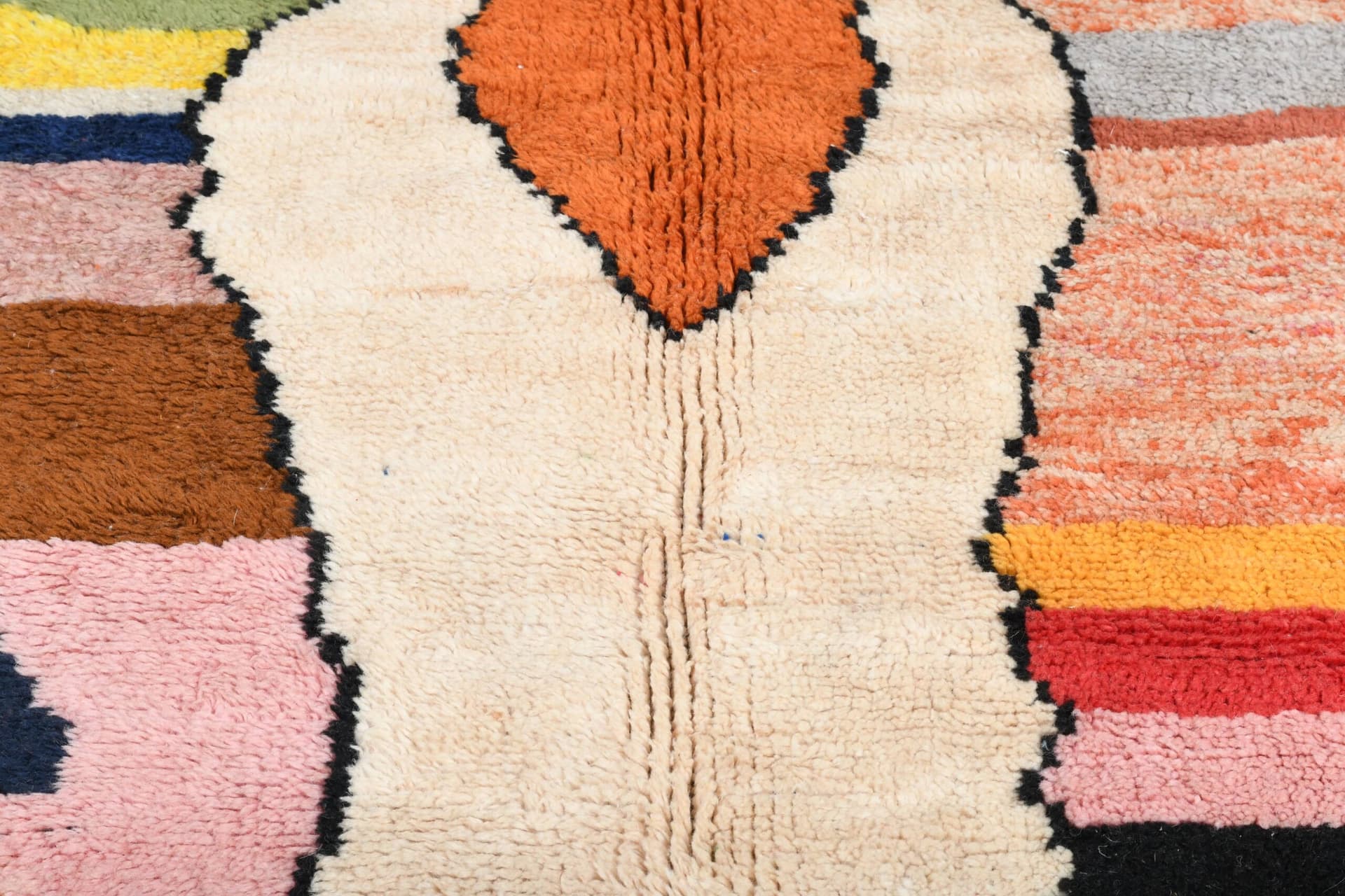 Tapis Marocain Fait Main en Laine 7x9 - Tapis de Zone Boho Coloré pour Salon, Tapis de Déclaration Moderne Abstrait Mrirt - Image 8