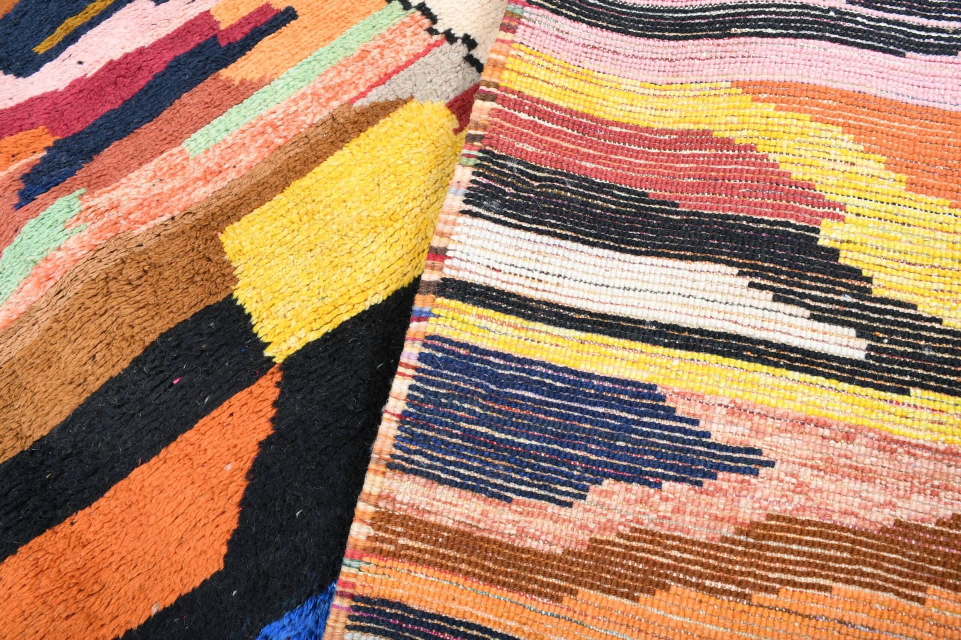 Tapis Marocain Fait Main en Laine 7x9 - Tapis de Zone Boho Coloré pour Salon, Tapis de Déclaration Moderne Abstrait Mrirt - Image 10