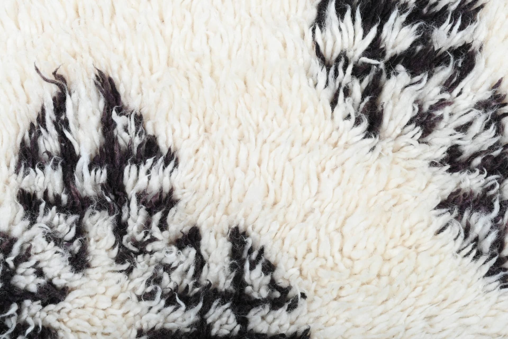 Moroccan Rug Handmade Wool 3x5 - Ivory Black Minimalist Boho Area Rug for Living Room Bedroom - Beni Ourain - Image 7