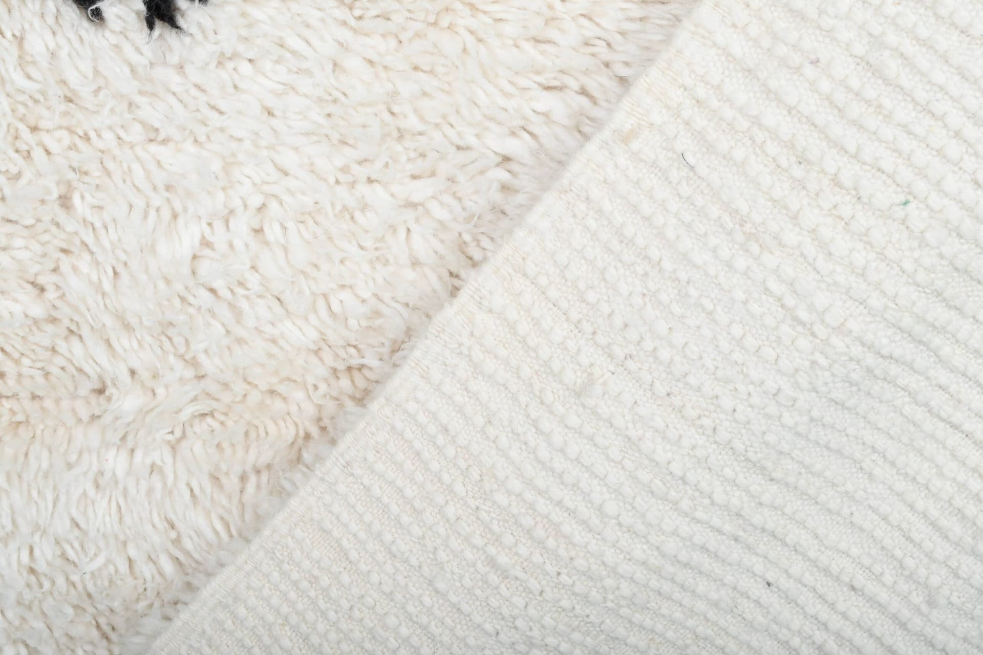 Moroccan Rug Handmade Wool 3x5 - Ivory Black Minimalist Boho Area Rug for Living Room Bedroom - Beni Ourain - Image 10