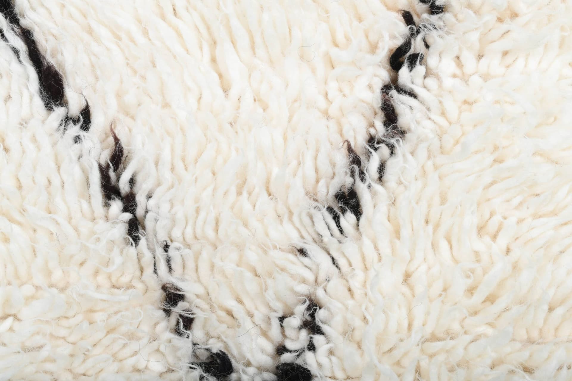 Moroccan Rug Handmade Wool 3x6 - Ivory Black Minimalist Boho Area Rug for Living Room or Bedroom Beni Ourain - Image 6