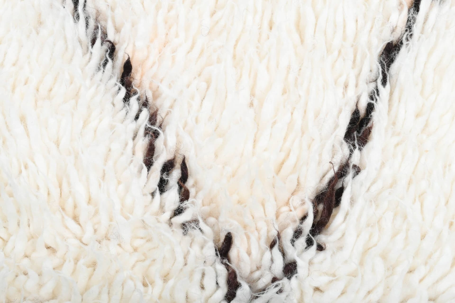 Moroccan Rug Handmade Wool 3x6 - Ivory Black Minimalist Boho Area Rug for Living Room or Bedroom Beni Ourain - Image 8