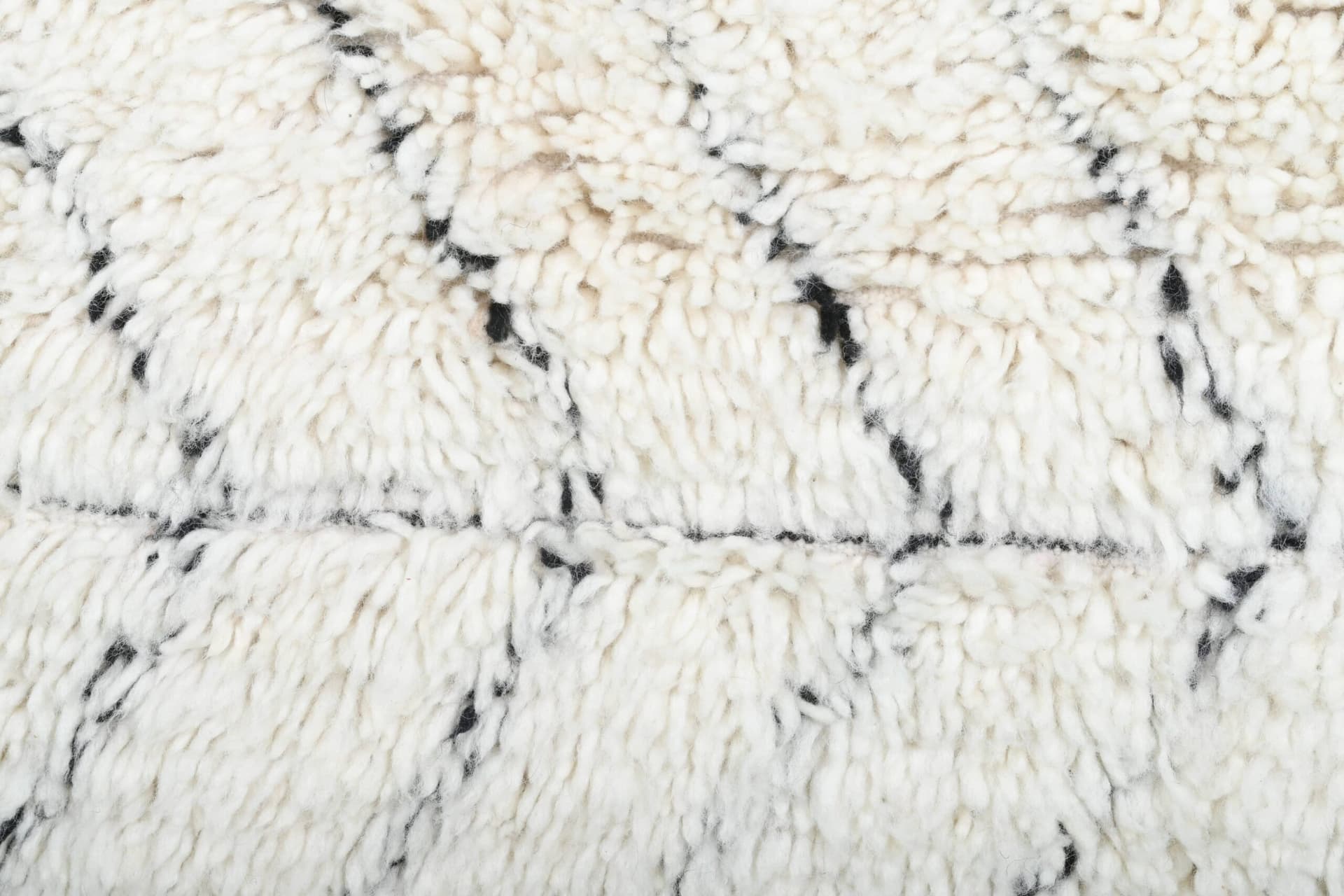 Marokkolainen Käsintehty Villa Matto 2x4 - Ivory Musta Minimalistinen Boho Alue Matto Makuuhuoneen Eteiseen Beni Ourain - Image 4