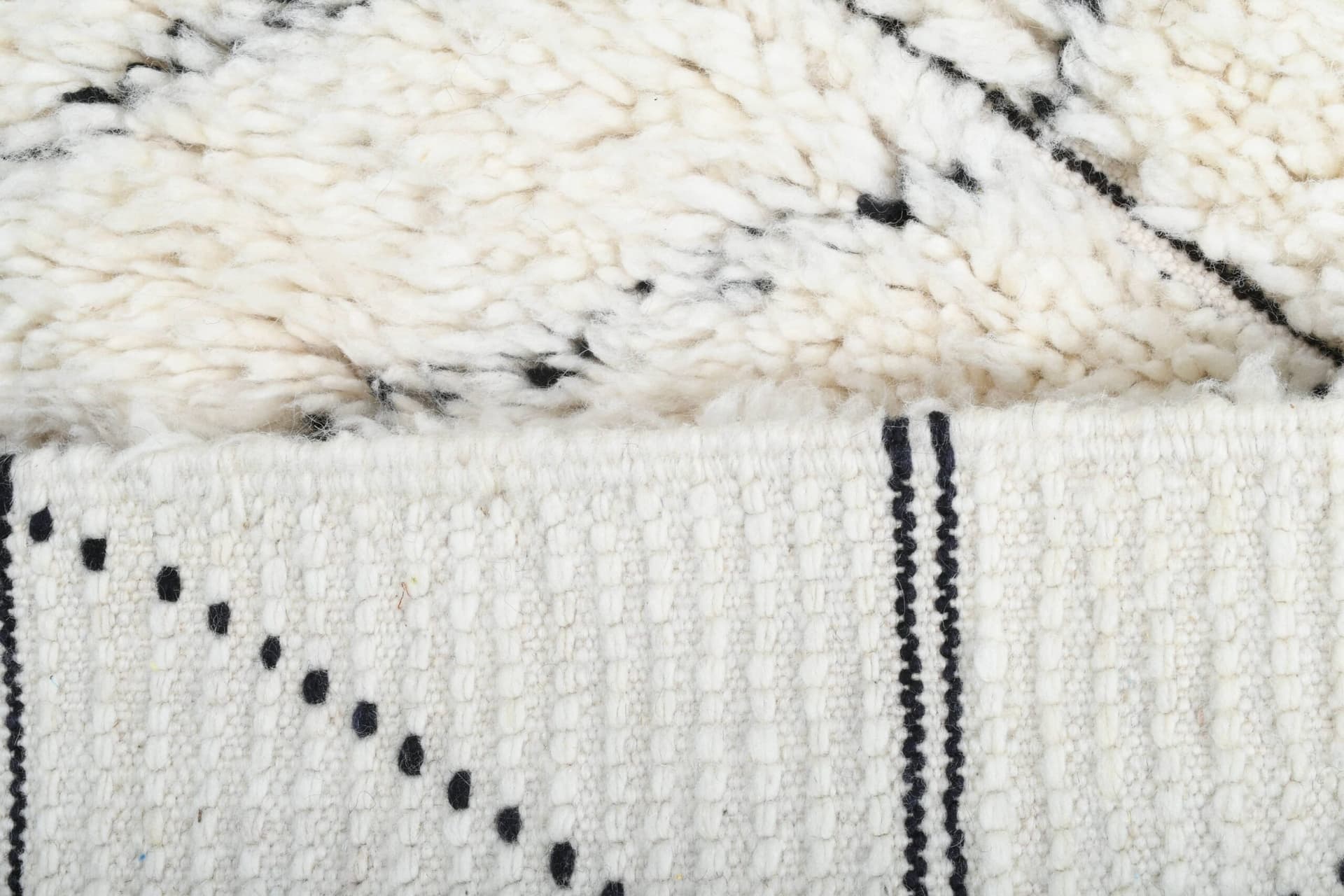 Marokkolainen Käsintehty Villa Matto 2x4 - Ivory Musta Minimalistinen Boho Alue Matto Makuuhuoneen Eteiseen Beni Ourain - Image 10