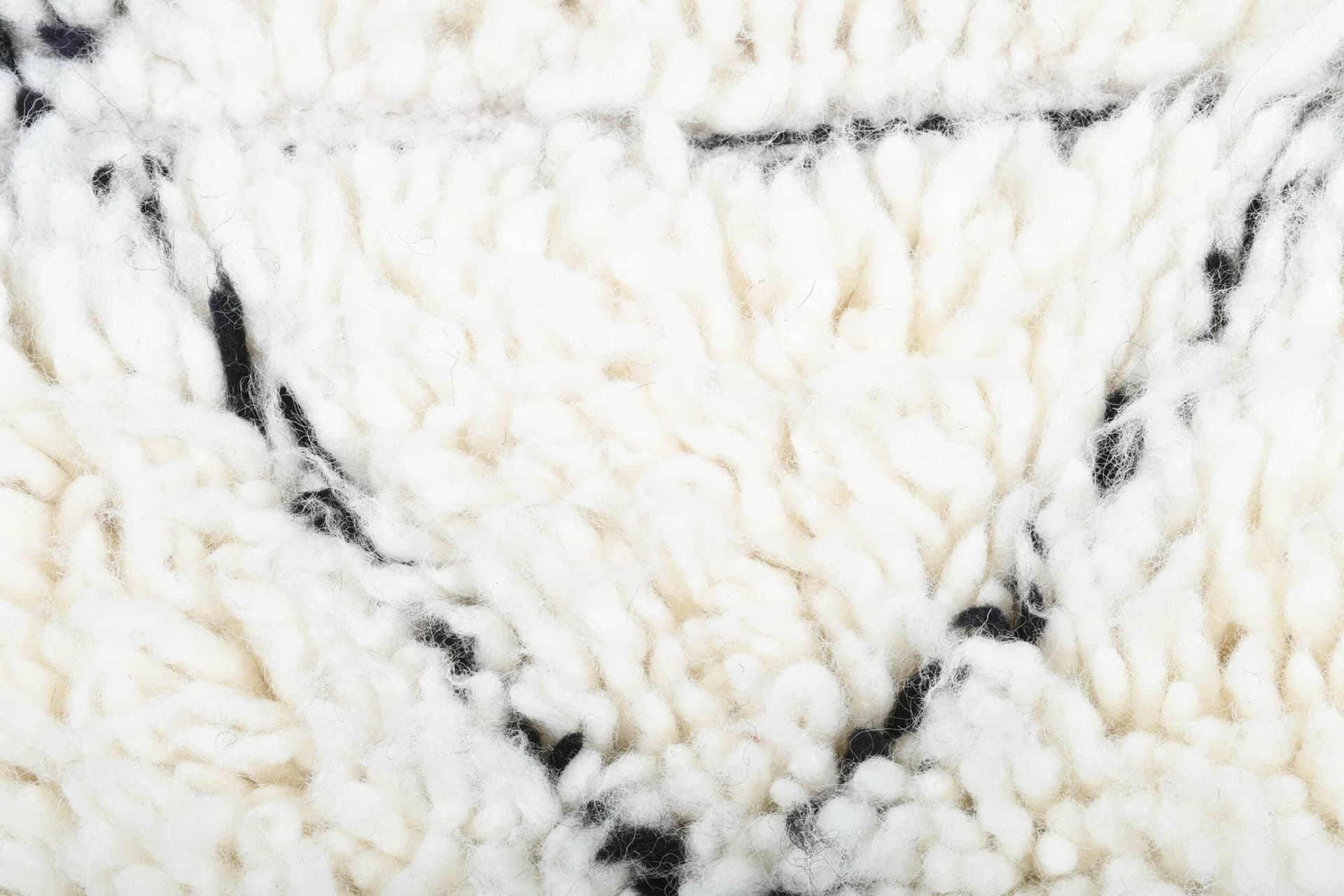 Marokkanischer Teppich Handgefertigt Wolle 2x4 - Elfenbein Schwarz Minimalistischer Boho Teppich für Wohnzimmer Schlafzimmer - Beni Ourain - Image 7