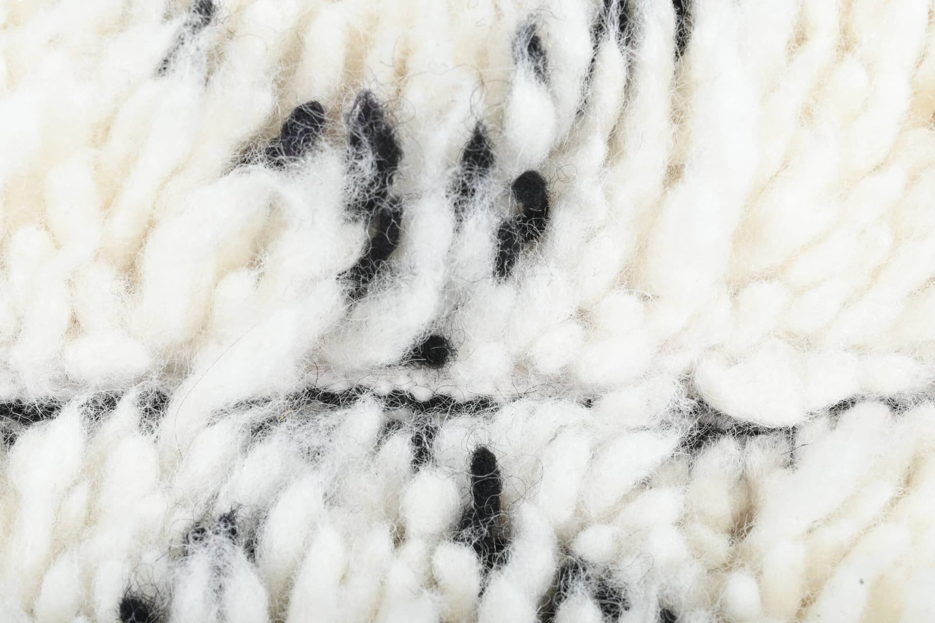 Marokkanischer Teppich Handgefertigt Wolle 2x4 - Elfenbein Schwarz Minimalistischer Boho Teppich für Wohnzimmer Schlafzimmer - Beni Ourain - Image 9