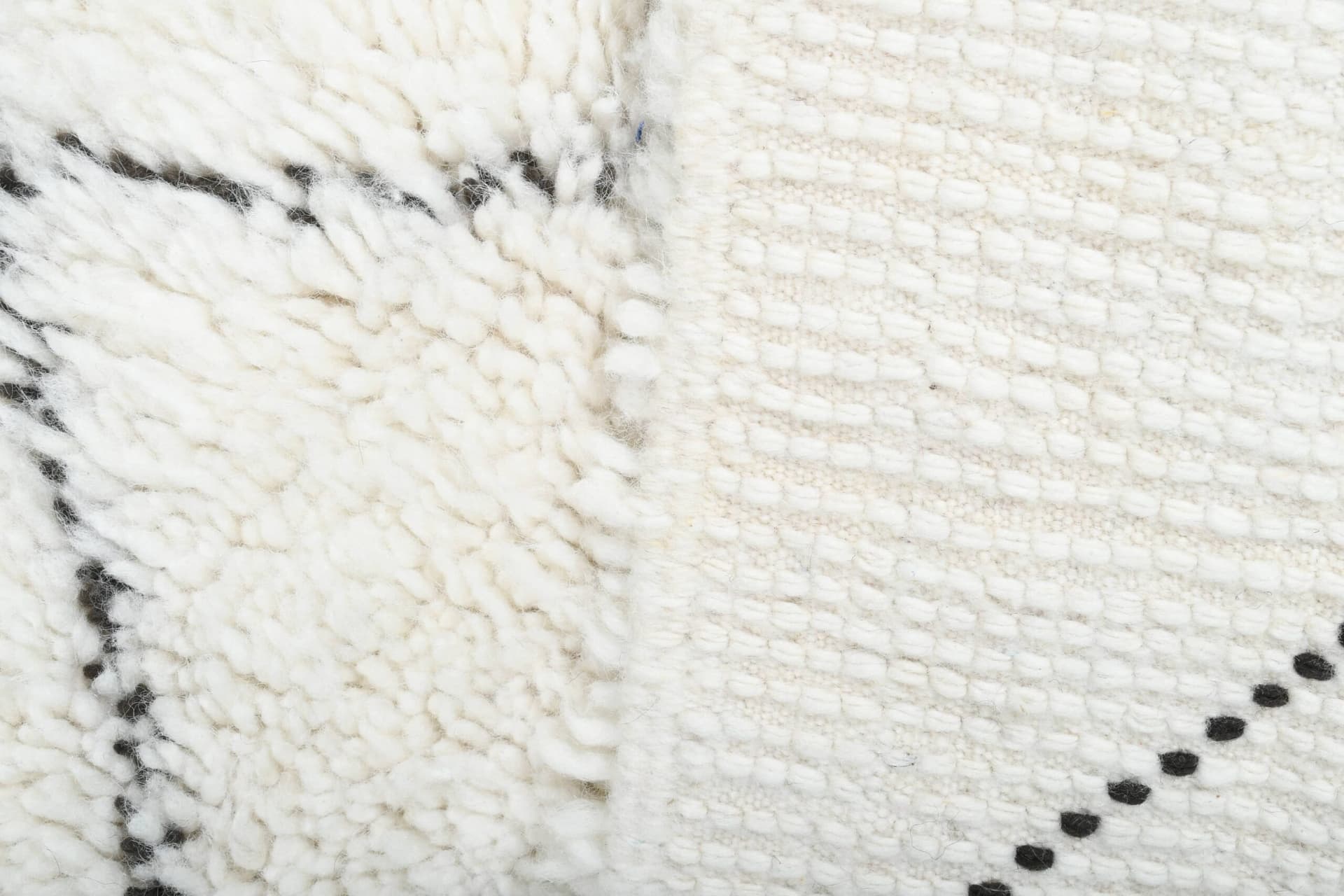 Marockansk Matta Handgjord Ull 2x4 - Elfenben Svart Diamant Boho Minimalistisk Områdesmatta för Sovrum Entré Beni Ourain - Image 10