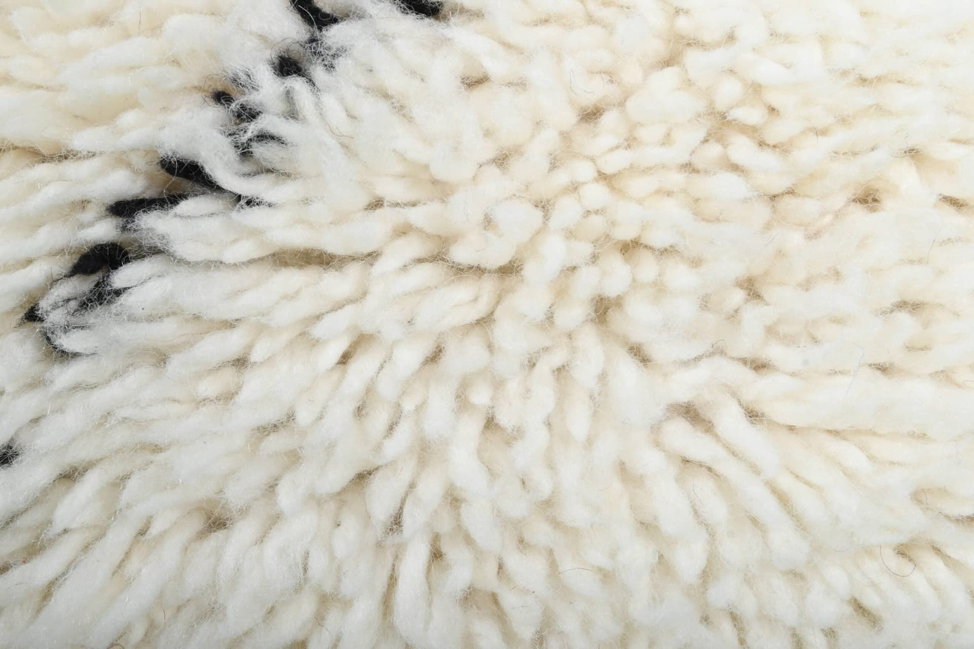 Marockansk Matta Handgjord Ull 2x4 - Elfenben Kräm Svart Minimalistisk Boho Områdesmatta för Sovrum Entré Beni Ourain - Image 7