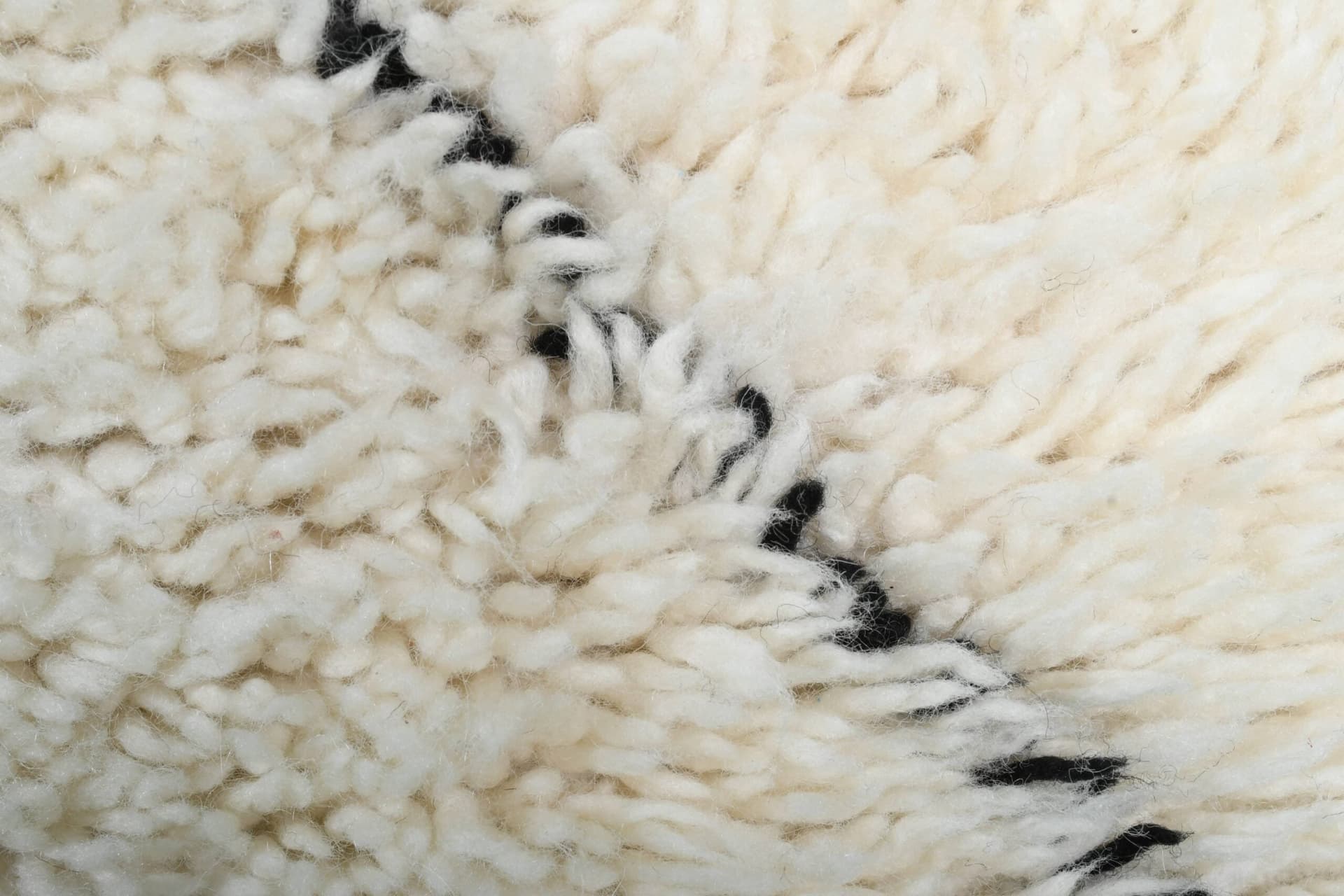 Marockansk Matta Handgjord Ull 2x4 - Elfenben Kräm Svart Minimalistisk Boho Områdesmatta för Sovrum Entré Beni Ourain - Image 8