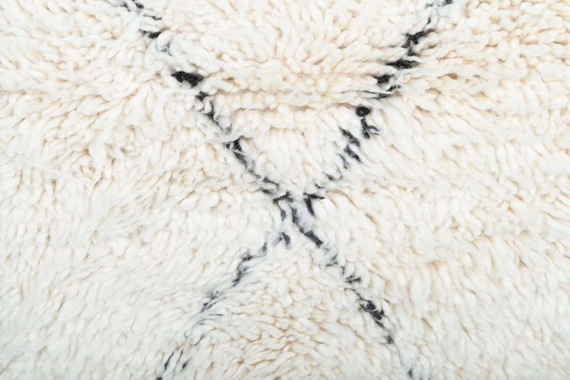 Marokkanischer Teppich Handgefertigt Wolle 2x4 - Elfenbein Schwarz Minimalistischer Boho Teppich für Schlafzimmer oder Eingangsbereich - Beni Ourain - Image 3