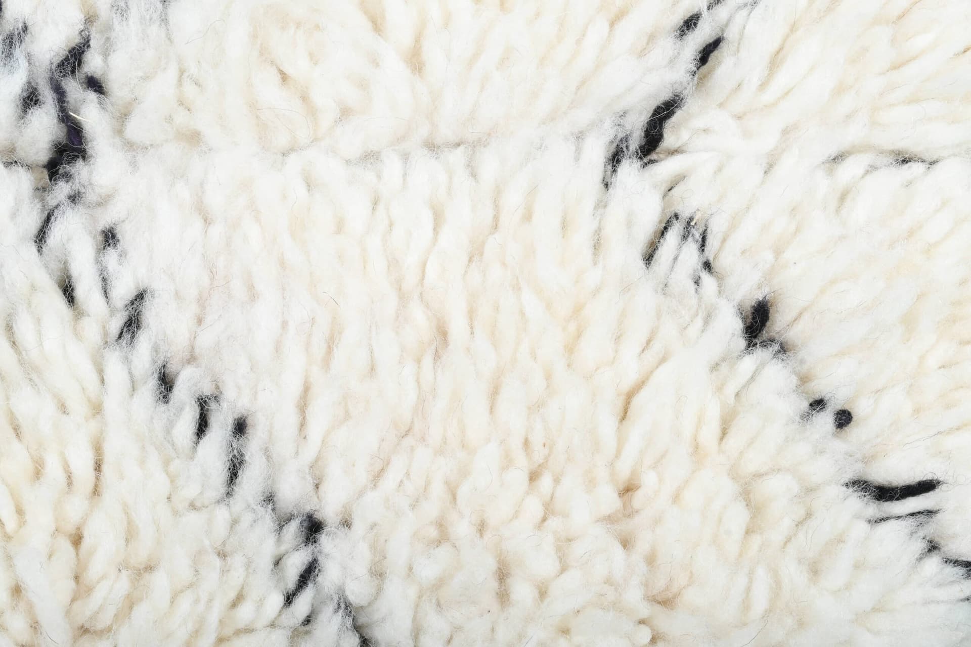 Alfombra Marroquí Hecha a Mano de Lana 2x4 - Alfombra de Área Boho Minimalista en Marfil y Negro para Dormitorio o Entrada Beni Ourain - Image 6