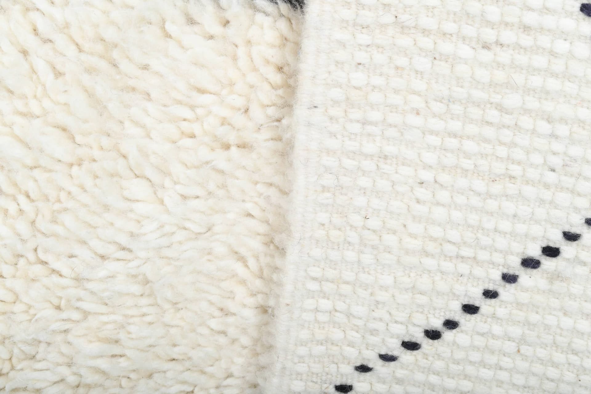 سجادة مغربية مصنوعة يدويًا من الصوف 2x4 - سجادة منطقة باللون العاجي والماس الأسود بأسلوب البوهو لغرفة النوم أو المدخل بني أورين - Image 10