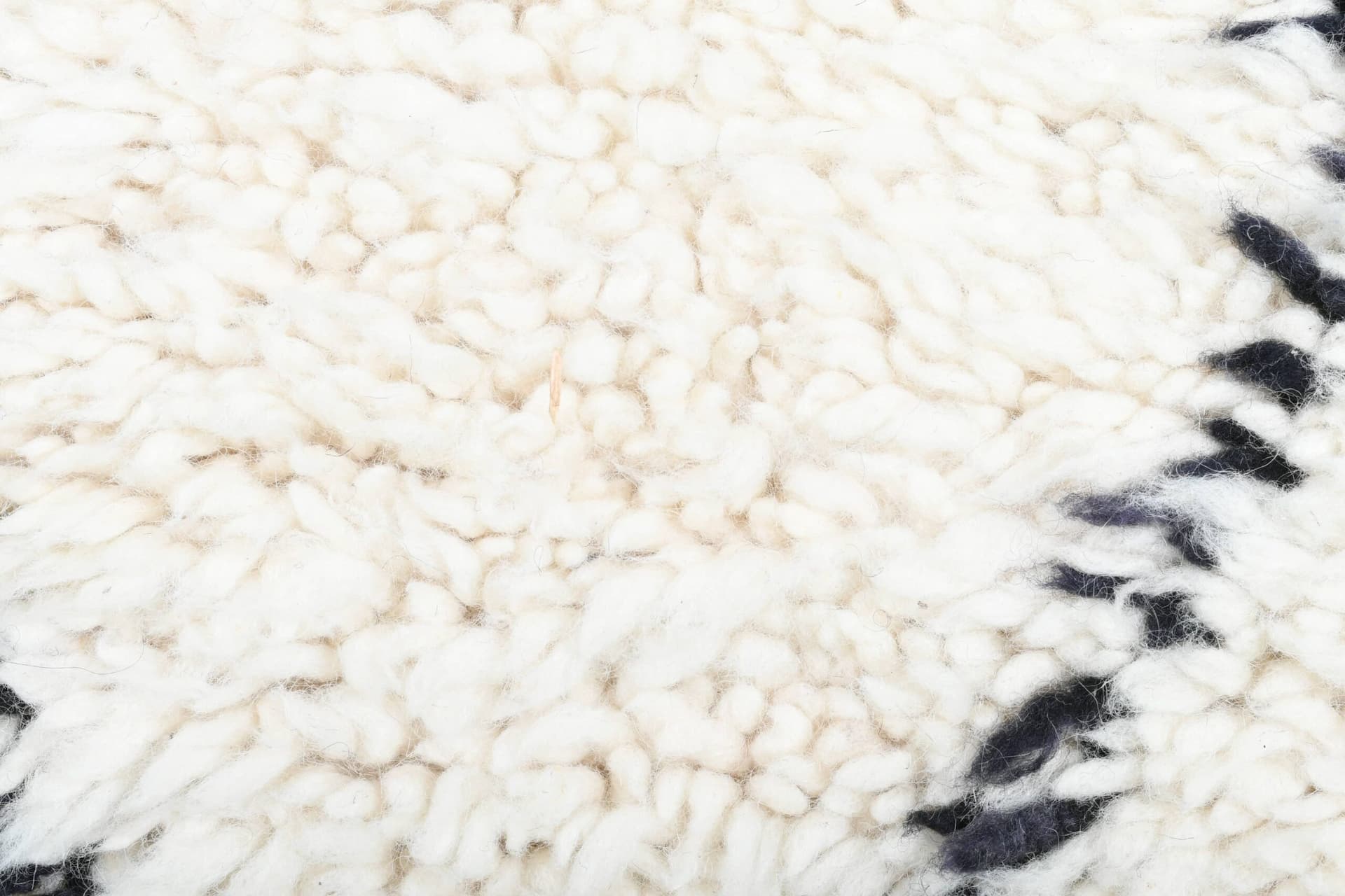 Marokkanischer Teppich Handgefertigt Wolle 2x4 - Elfenbein Schwarz Minimalistischer Boho Teppich für Schlafzimmer Eingangsbereich Beni Ourain - Image 6