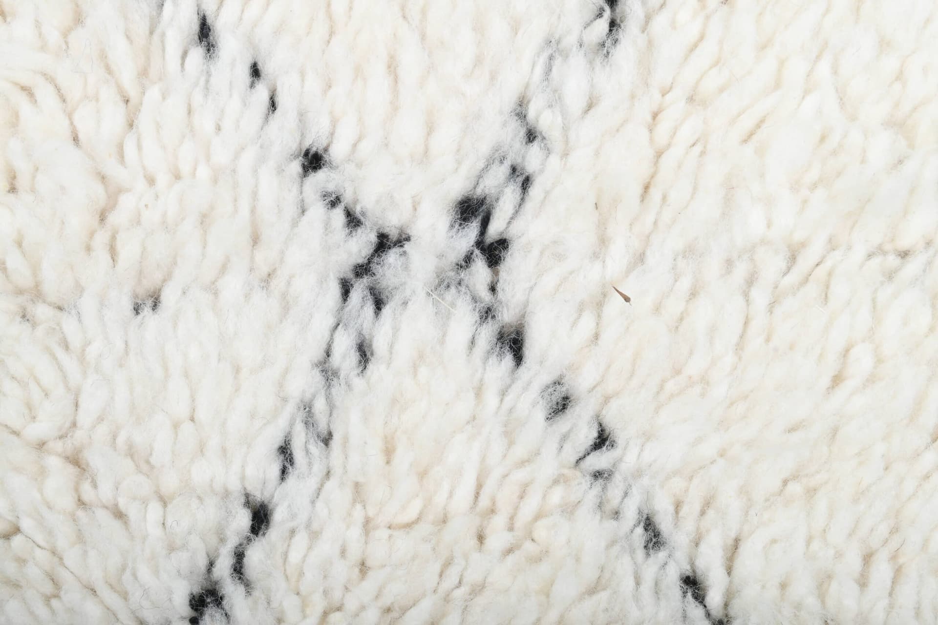 モロッコ製手作りウールラグ 2x4 - アイボリー ブラック ミニマリスト ボヘミアン エリアラグ 寝室 玄関用 - ベニウレイン - Image 8