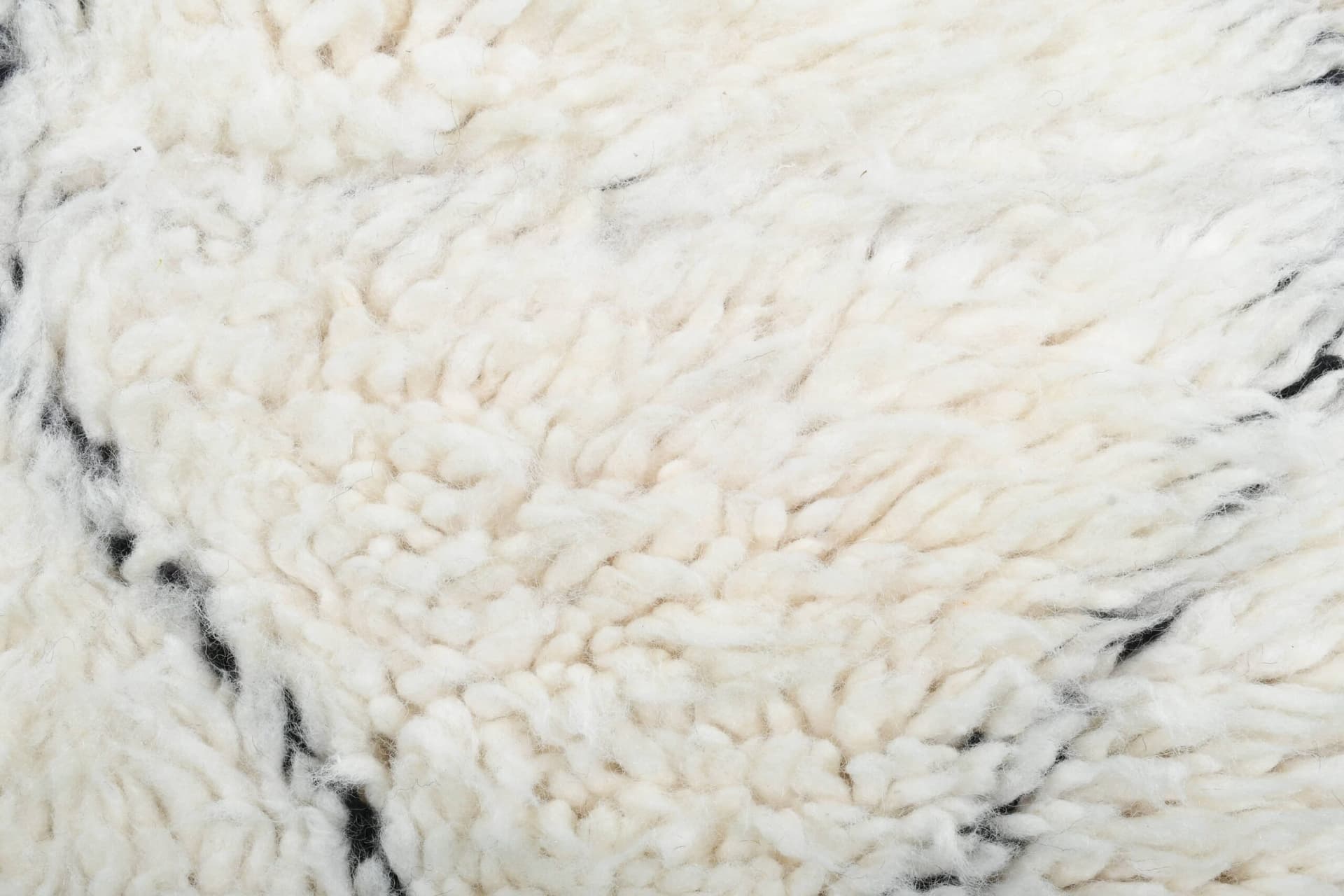 モロッコ製手作りウールラグ 2x4 - アイボリー ブラック ミニマリスト ボヘミアン エリアラグ 寝室 玄関用 - ベニウレイン - Image 9