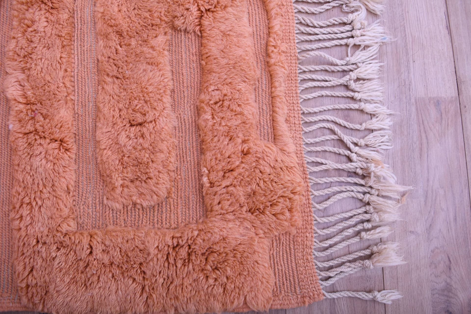 Alfombra Marroquí Hecha a Mano de Lana 7x10 - Alfombra Moderna Boho en Terracota Neutral para Sala de Estar y Dormitorio - Mrirt - Image 3