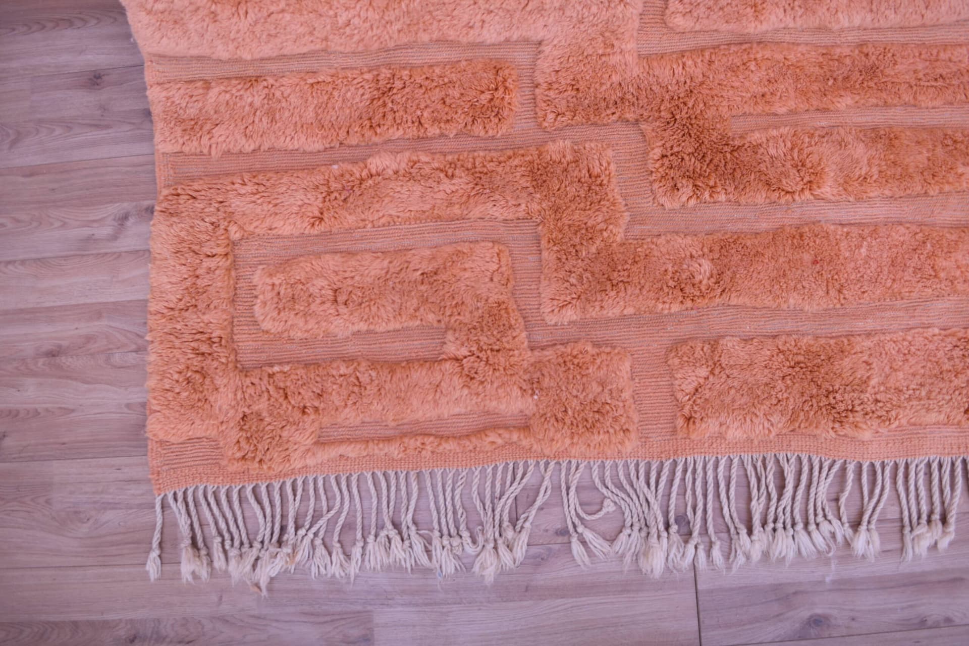 Alfombra Marroquí Hecha a Mano de Lana 7x10 - Alfombra Moderna Boho en Terracota Neutral para Sala de Estar y Dormitorio - Mrirt - Image 8