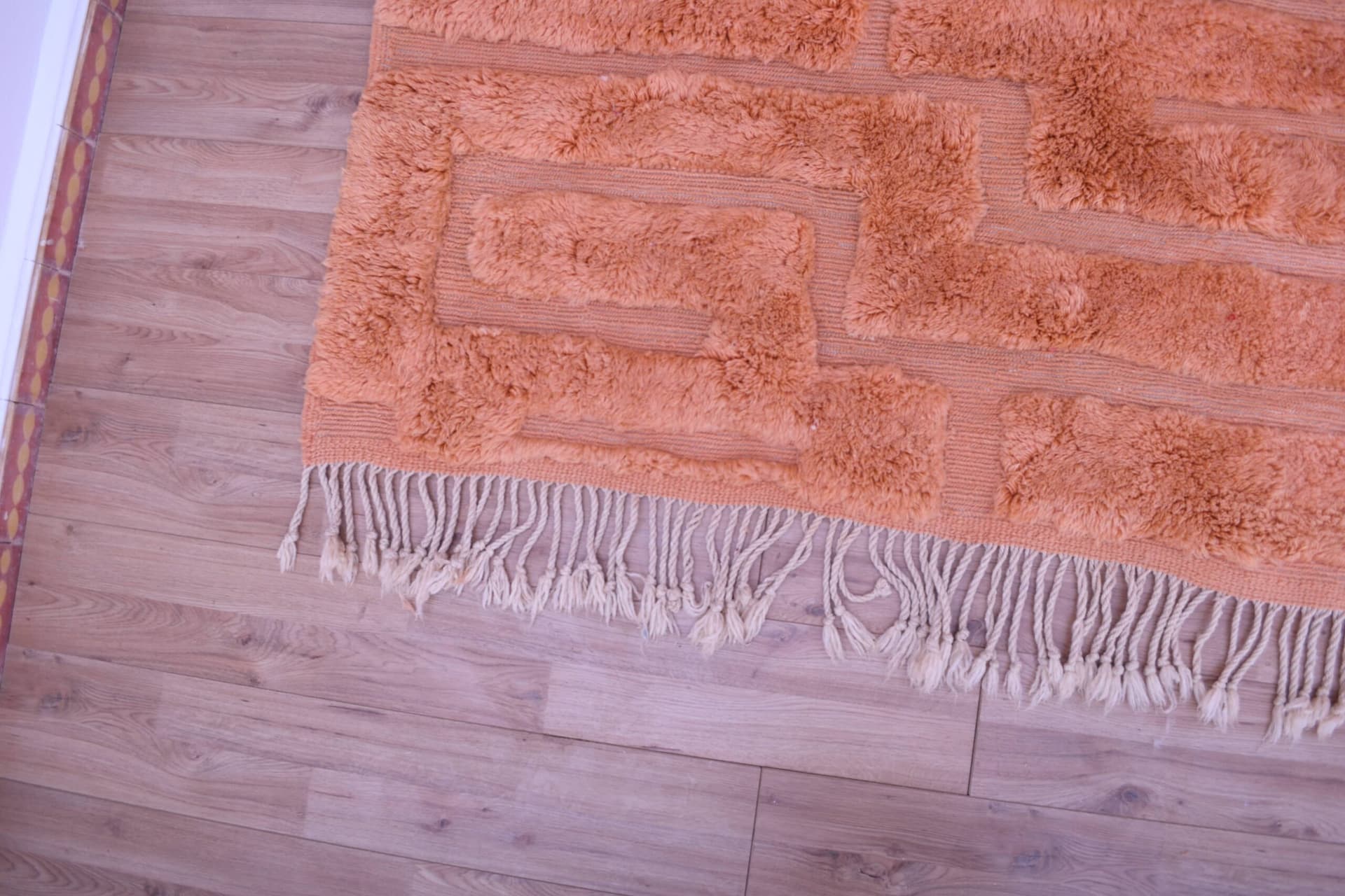 Alfombra Marroquí Hecha a Mano de Lana 7x10 - Alfombra Moderna Boho en Terracota Neutral para Sala de Estar y Dormitorio - Mrirt - Image 9