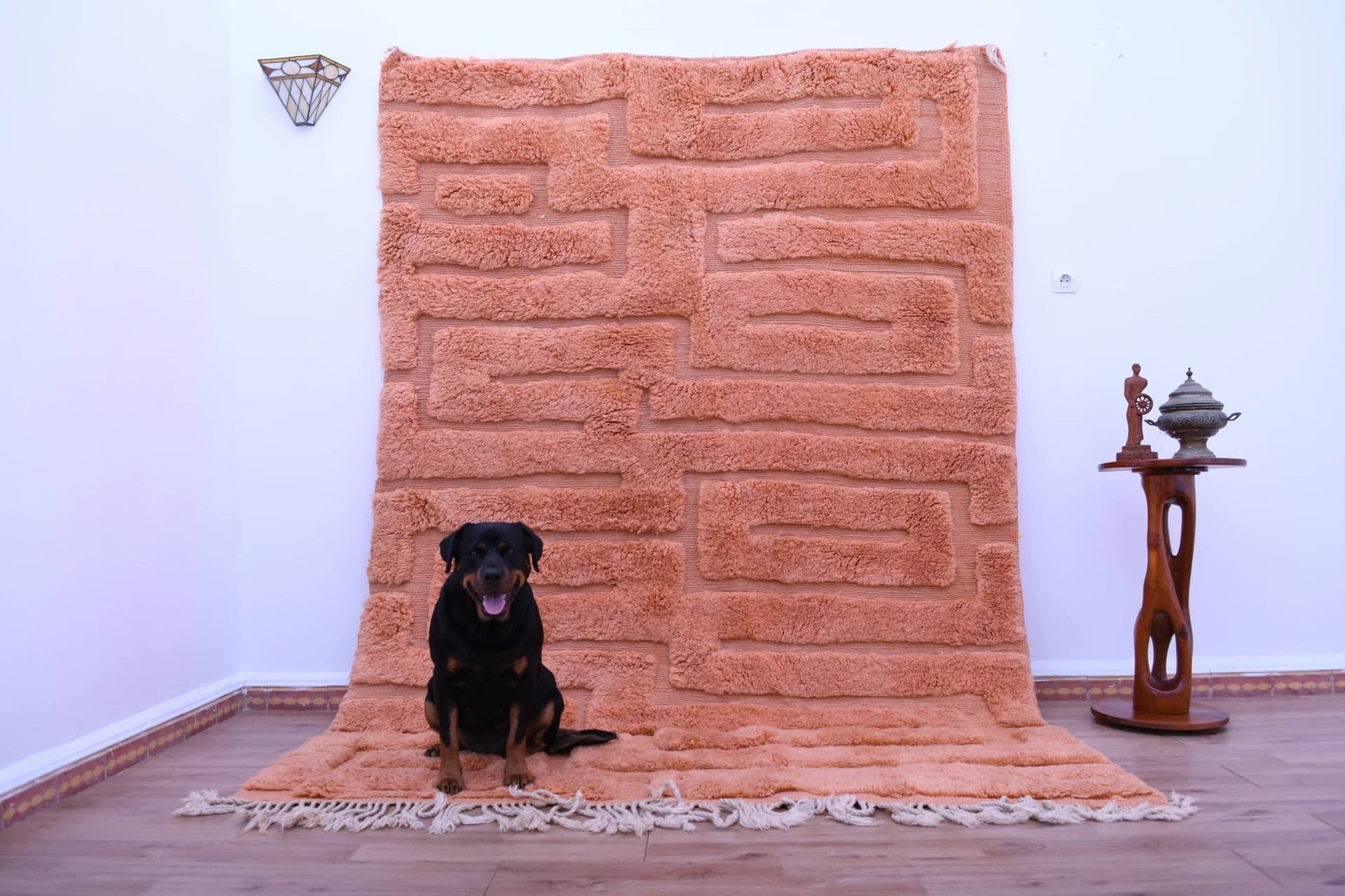 Alfombra Marroquí Hecha a Mano de Lana 7x10 - Alfombra Moderna Boho en Terracota Neutral para Sala de Estar y Dormitorio - Mrirt - Image 10