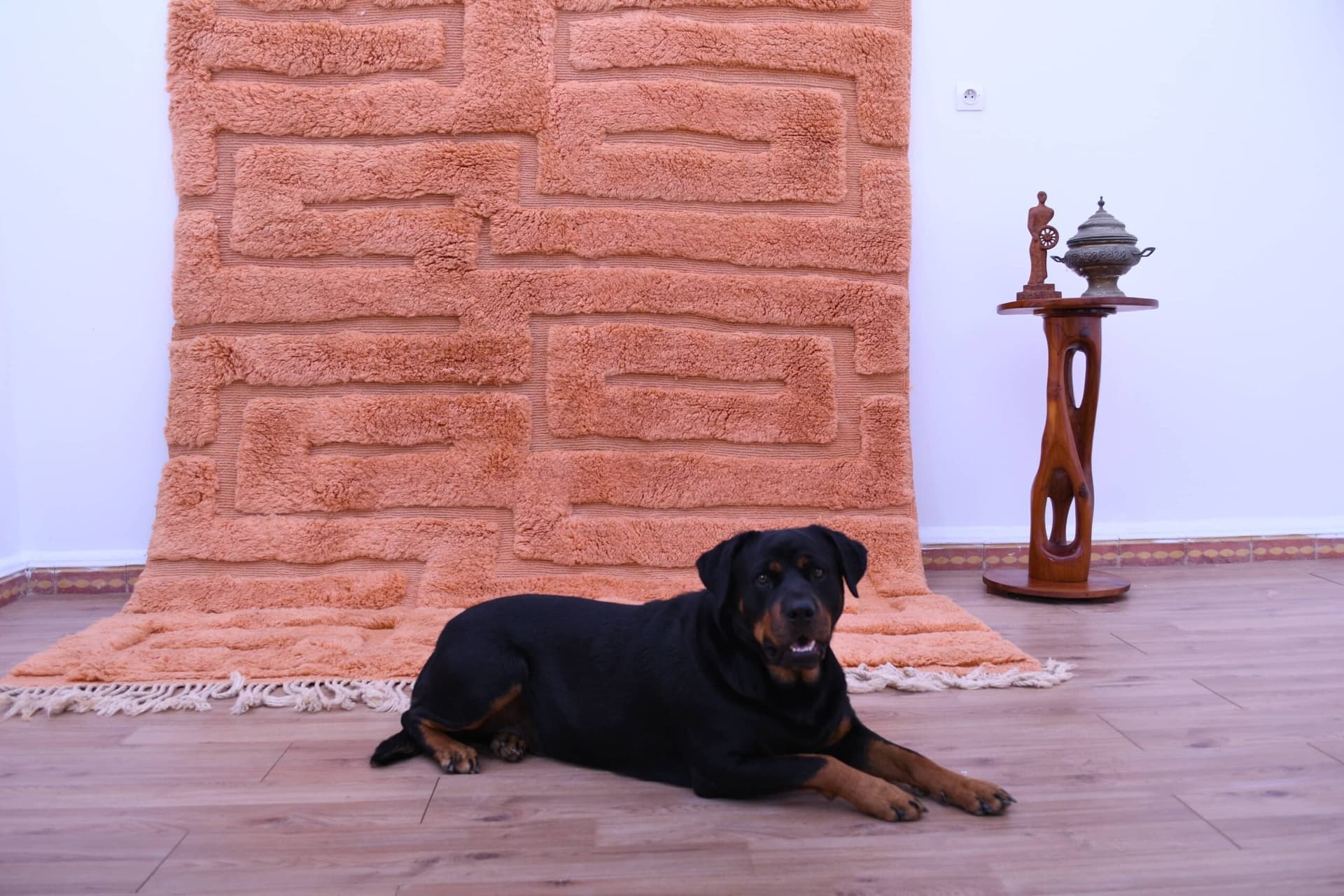 Alfombra Marroquí Hecha a Mano de Lana 7x10 - Alfombra Moderna Boho en Terracota Neutral para Sala de Estar y Dormitorio - Mrirt - Image 11