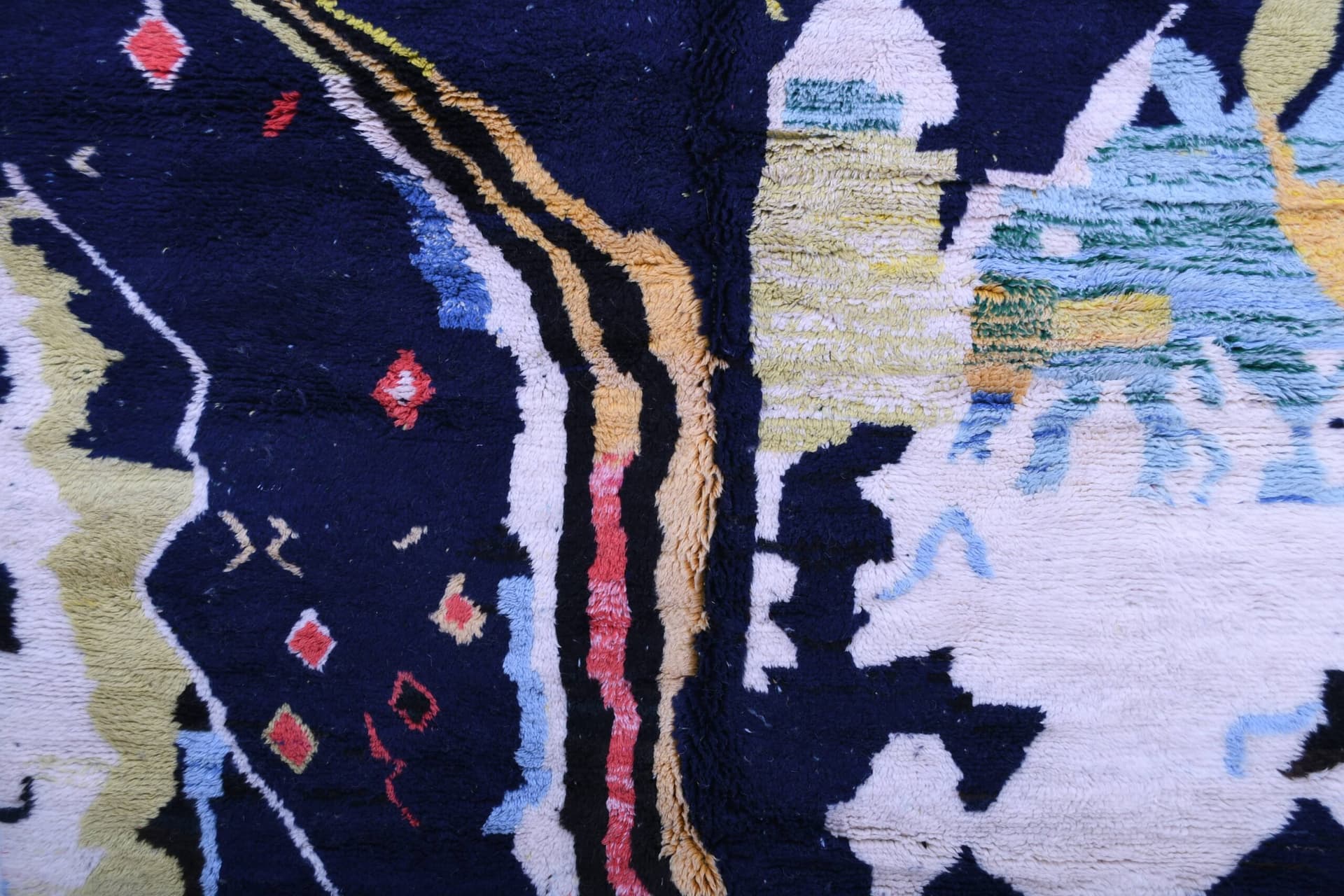 Marokkolainen Matto Käsintehty Villa 7x10 - Laivastonsininen Moderni Boho Alue Matto Olohuoneeseen Makuuhuoneeseen - Boujaad - Image 3