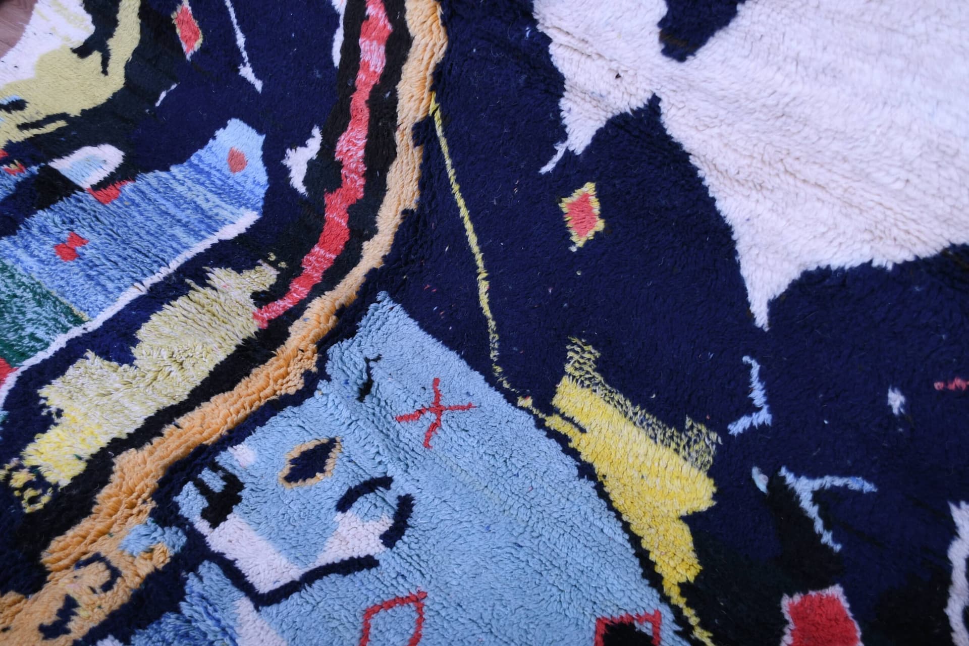 Marokkolainen Matto Käsintehty Villa 7x10 - Laivastonsininen Moderni Boho Alue Matto Olohuoneeseen Makuuhuoneeseen - Boujaad - Image 4