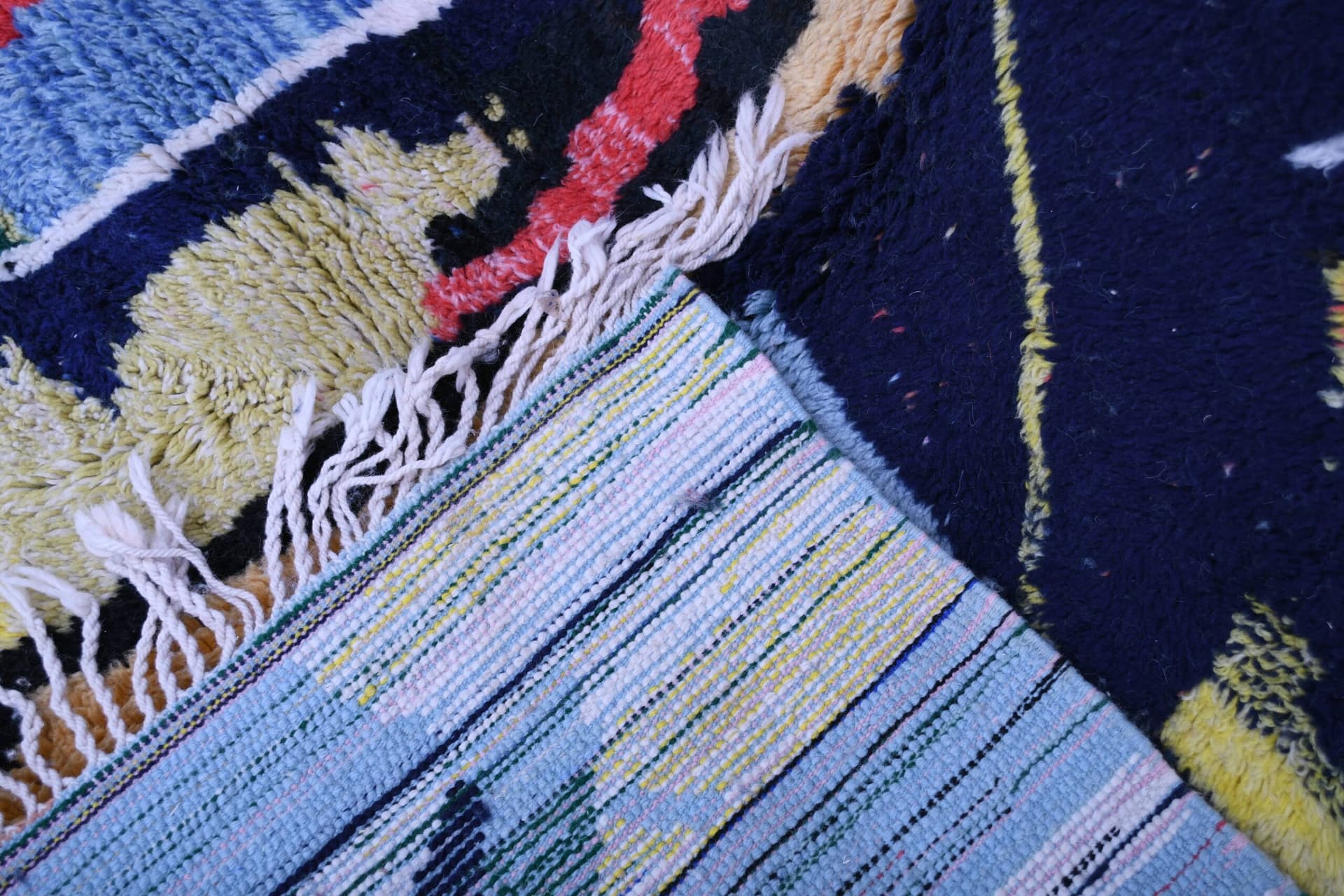 Marokkolainen Matto Käsintehty Villa 7x10 - Laivastonsininen Moderni Boho Alue Matto Olohuoneeseen Makuuhuoneeseen - Boujaad - Image 9