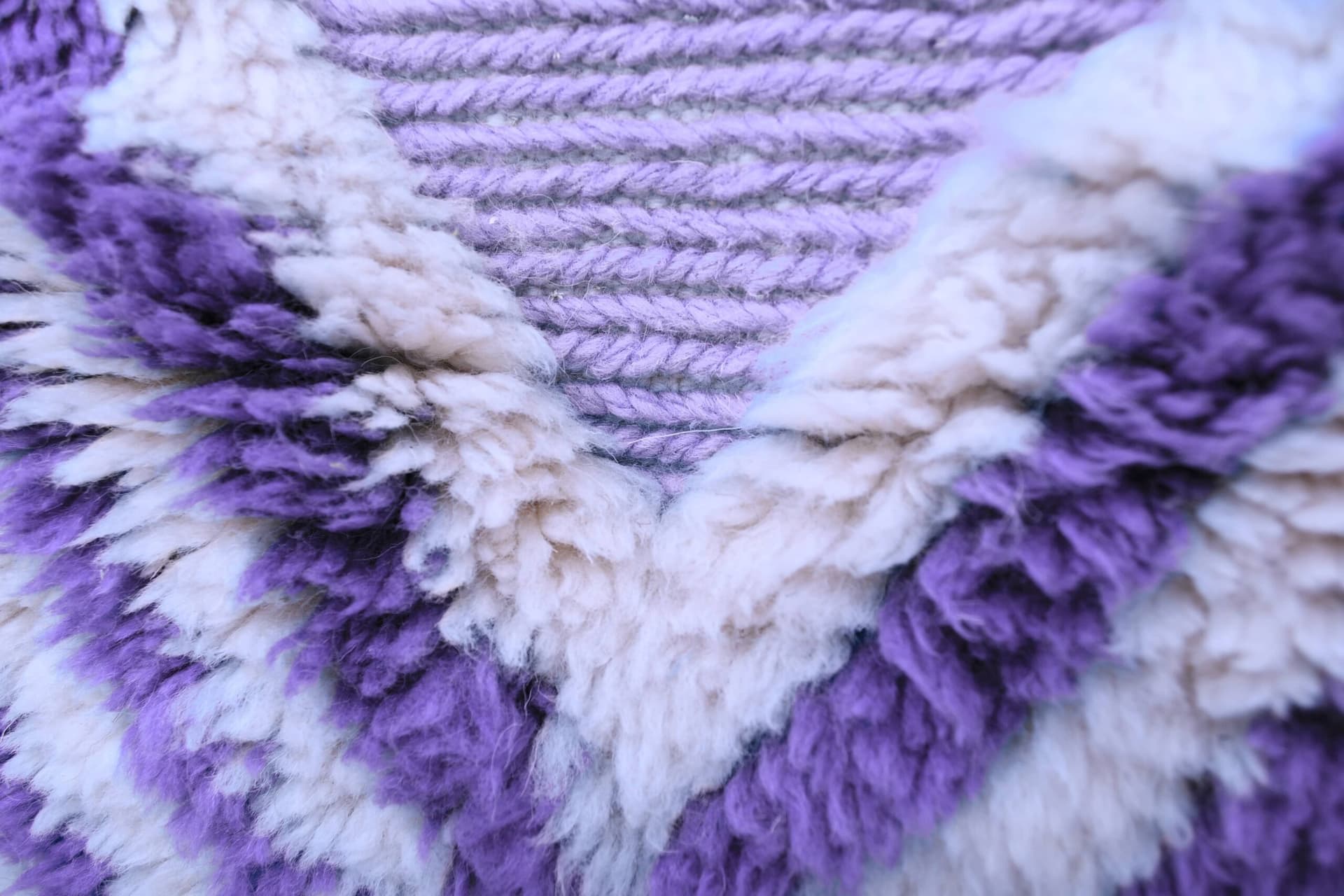 Marockansk Matta Handgjord Ull 7x10 - Lavendel Lila Neutral Geometrisk Modern Matta för Vardagsrum Sovrum - Mrirt - Image 5