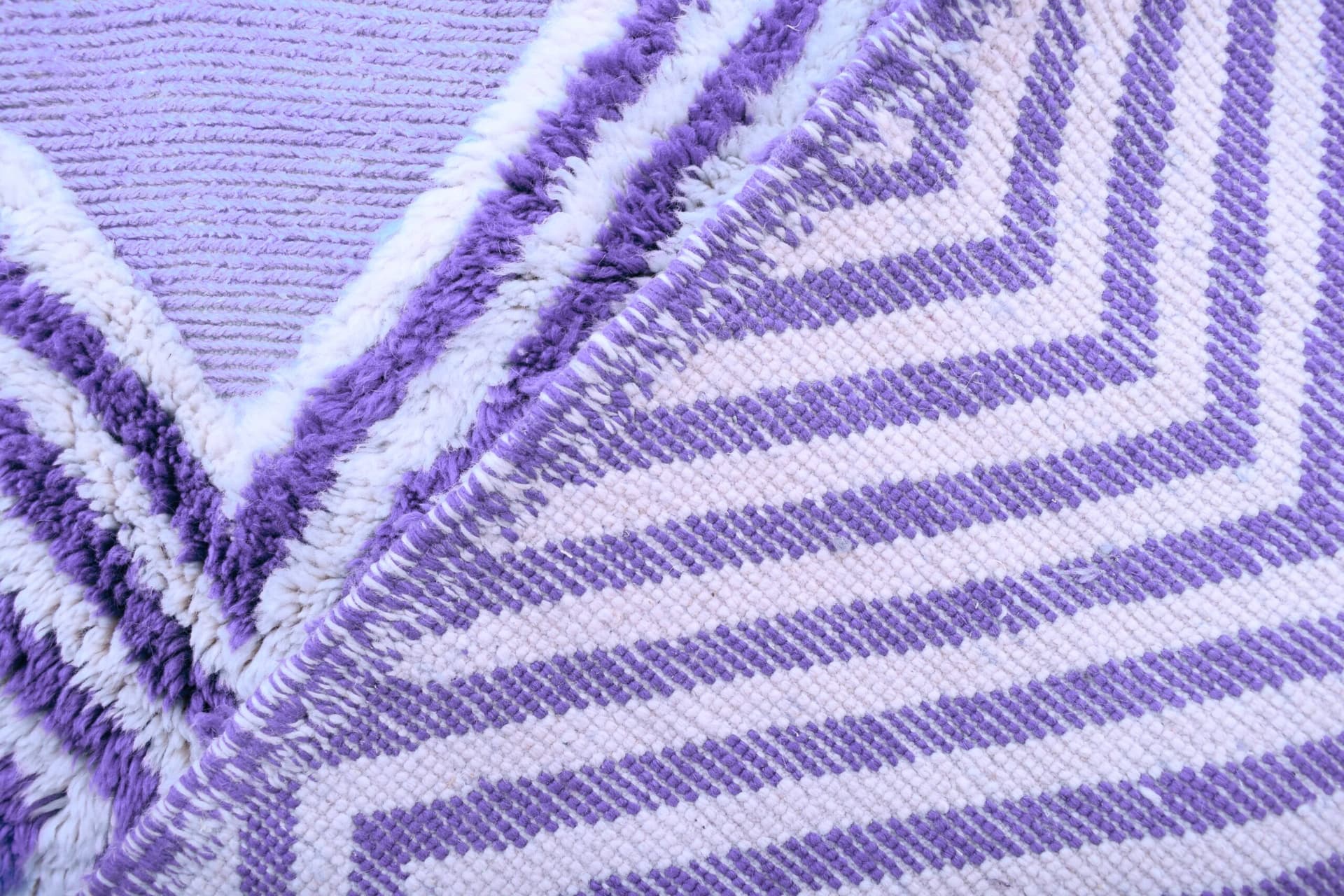 Marockansk Matta Handgjord Ull 7x10 - Lavendel Lila Neutral Geometrisk Modern Matta för Vardagsrum Sovrum - Mrirt - Image 8