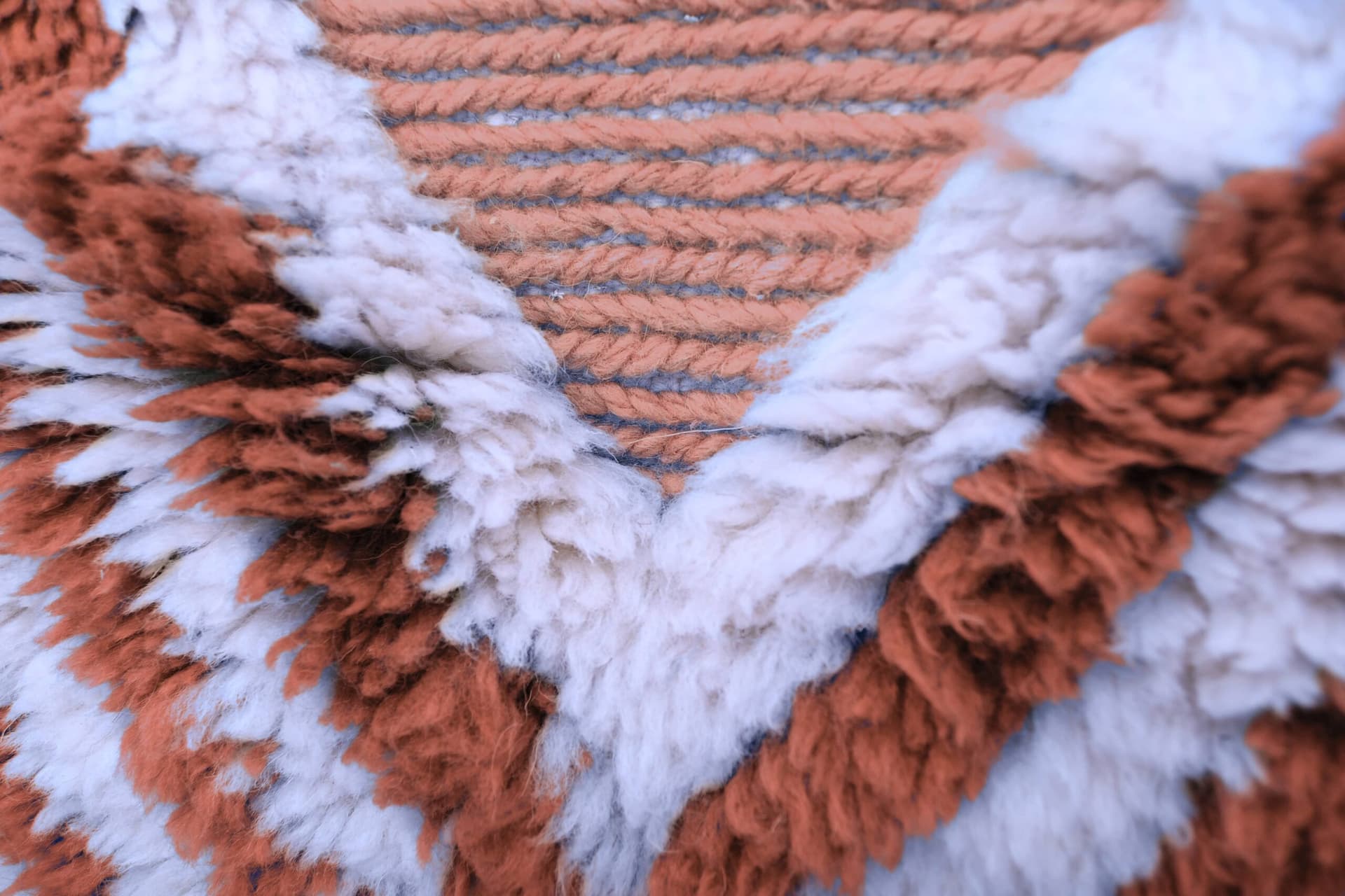 Marockansk Matta Handgjord Ull 7x10 - Terrakotta Ivory Geometrisk Boho Område Matta för Vardagsrum Sovrum - Mrirt - Image 4