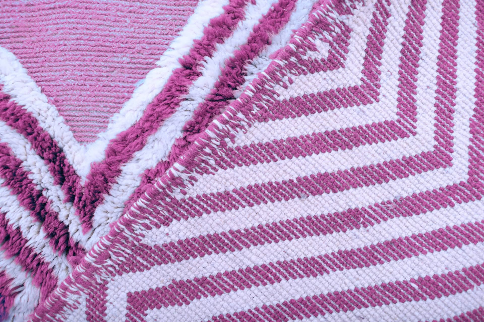 Marokkanischer Teppich Handgefertigt Wolle 7x10 - Rosa Elfenbein Geometrischer Boho Teppich für Wohnzimmer Schlafzimmer - Mrirt Berber - Image 7