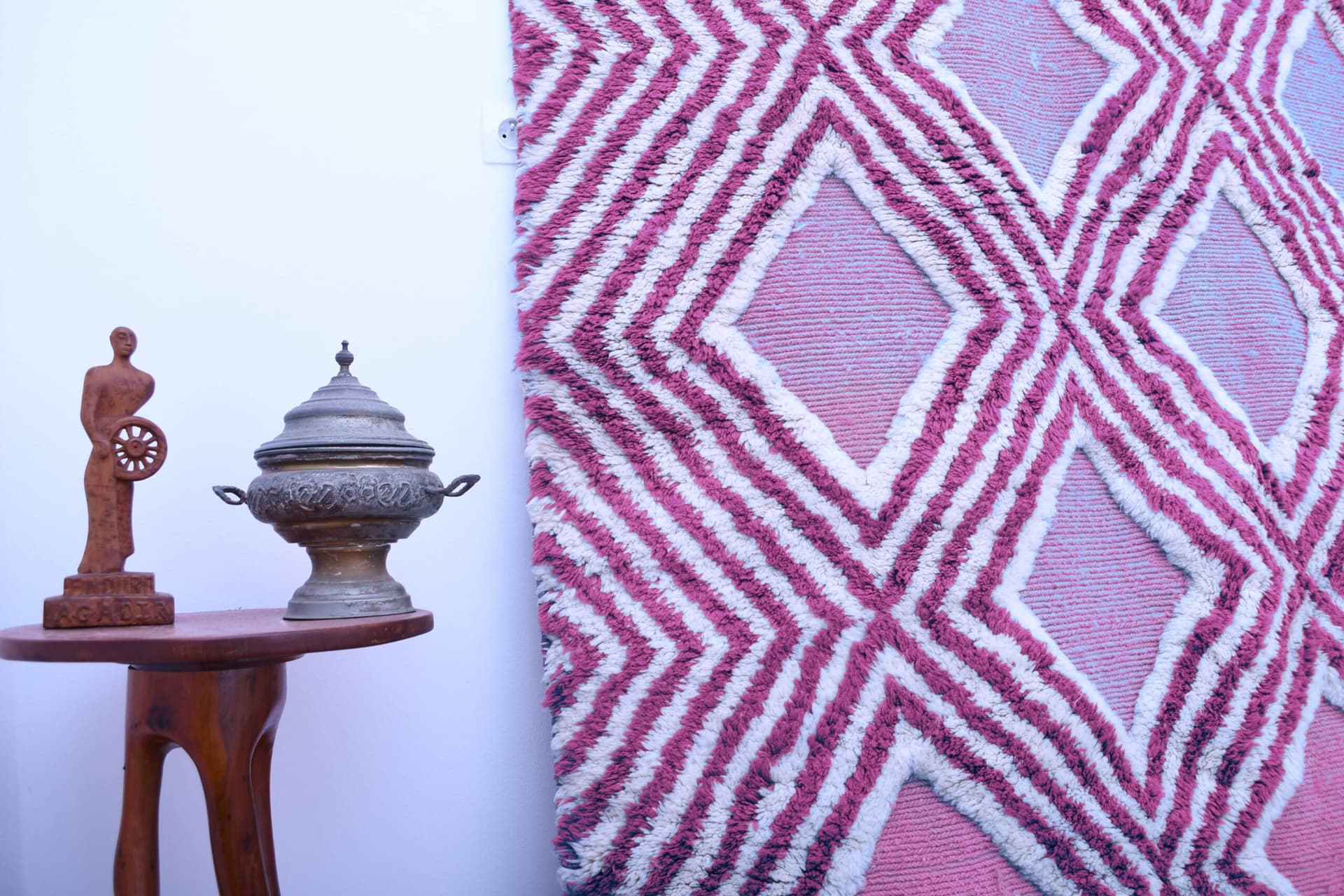 Marokkanischer Teppich Handgefertigt Wolle 7x10 - Rosa Elfenbein Geometrischer Boho Teppich für Wohnzimmer Schlafzimmer - Mrirt Berber - Image 10