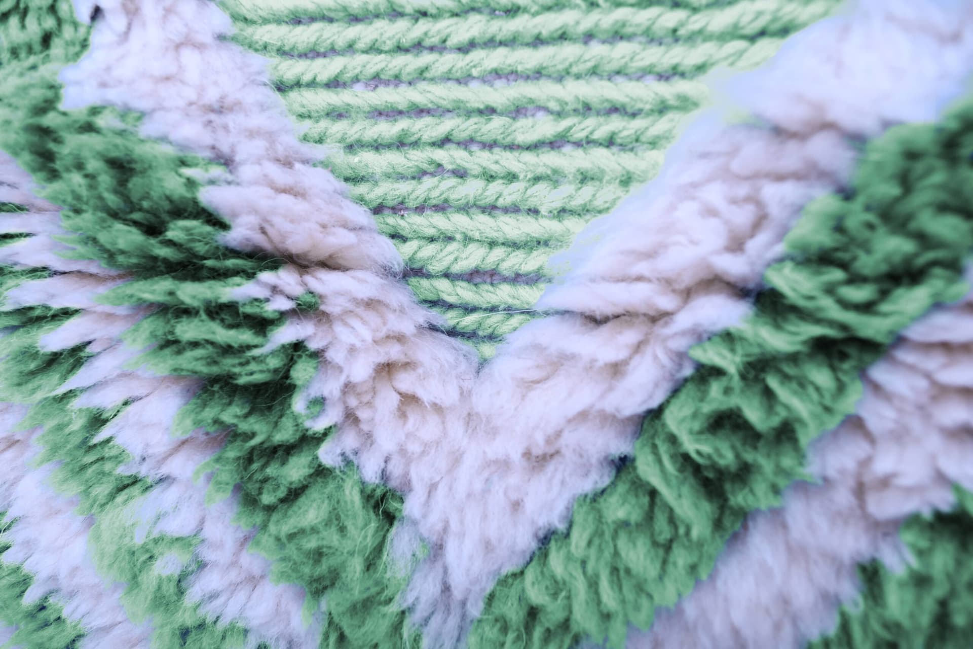 Marockansk Matta Handgjord Ull 7x10 - Salvia Grön Ivory Geometrisk Boho Område Matta för Vardagsrum Sovrum - Mrirt - Image 4