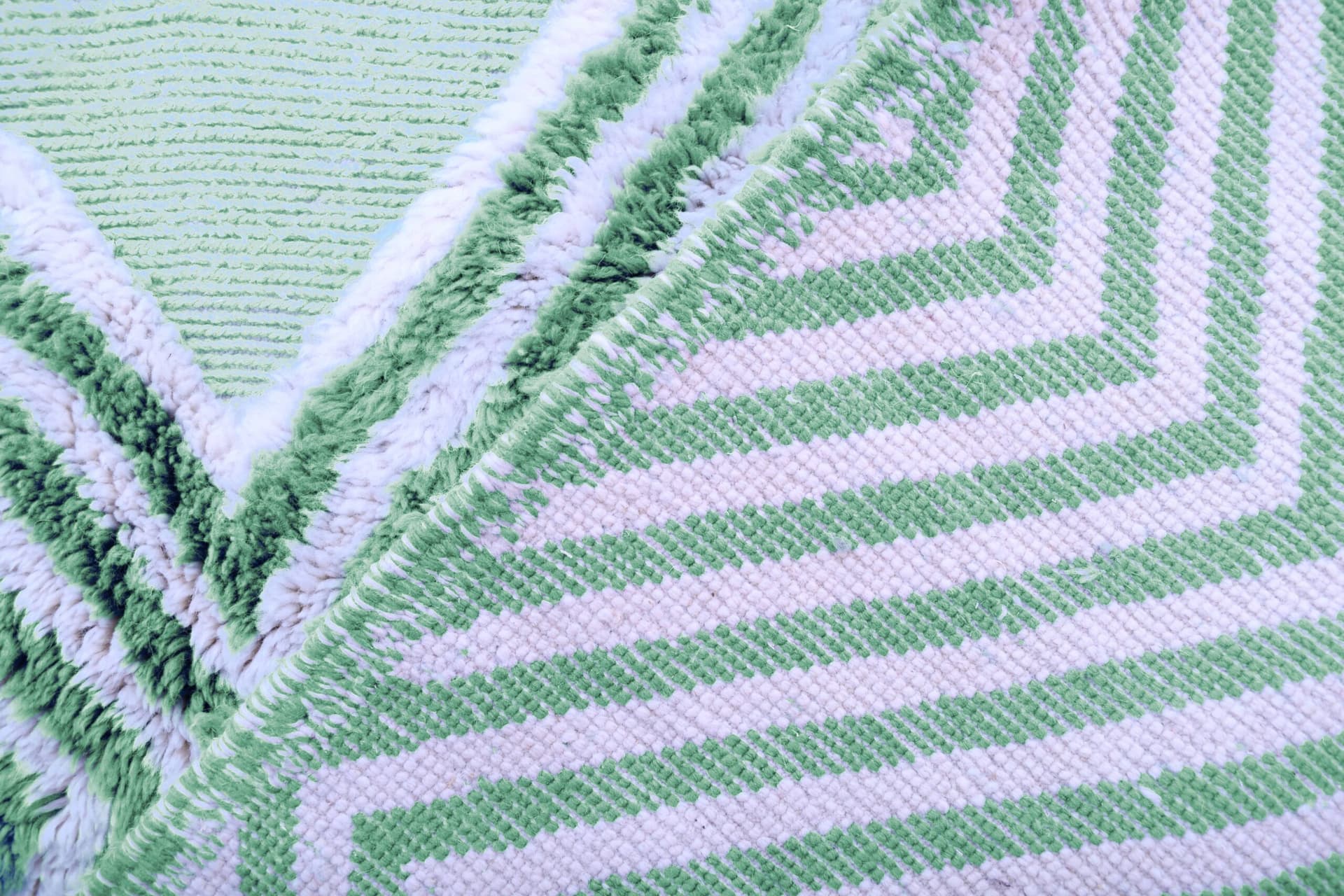 Marockansk Matta Handgjord Ull 7x10 - Salvia Grön Ivory Geometrisk Boho Område Matta för Vardagsrum Sovrum - Mrirt - Image 7