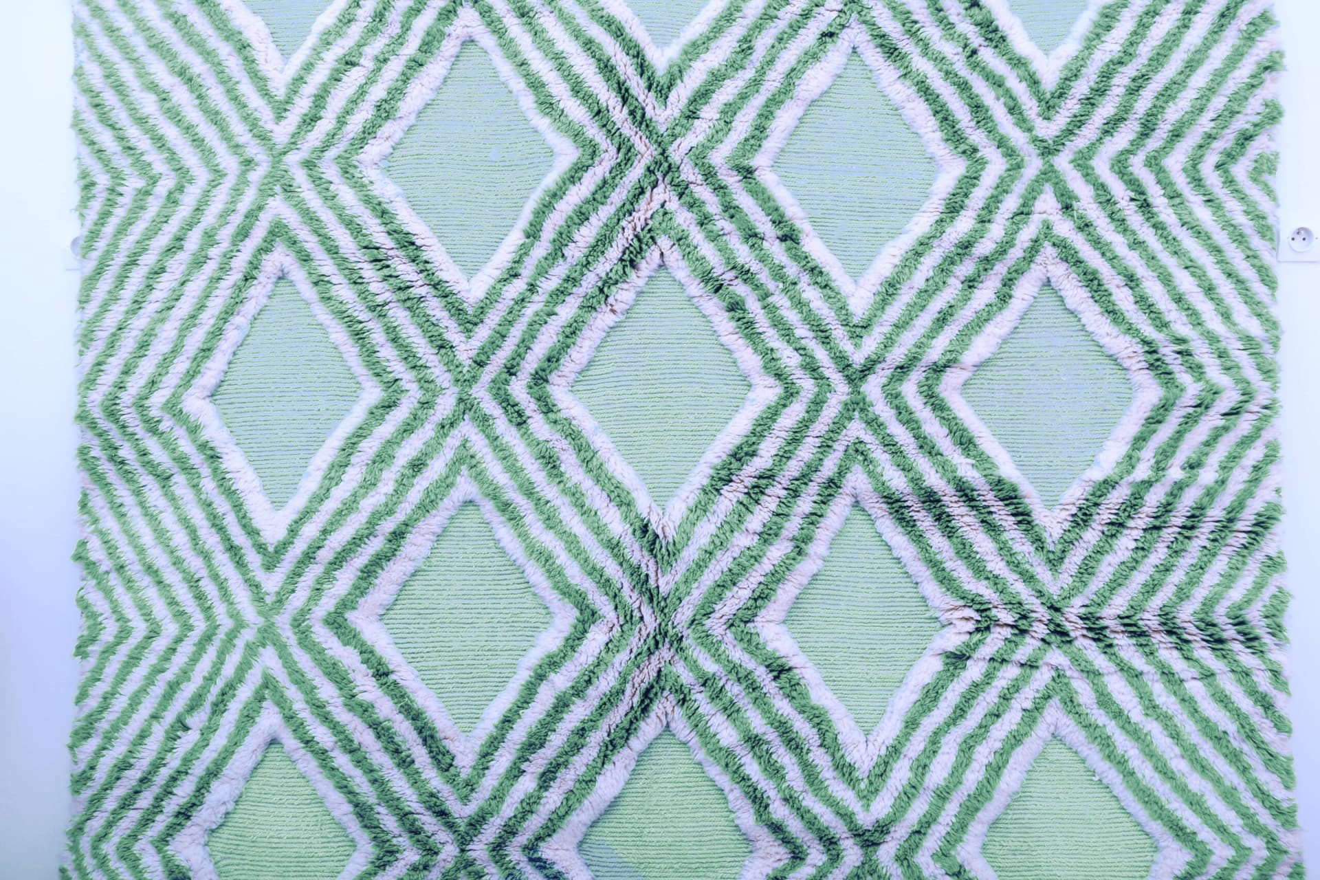 Marockansk Matta Handgjord Ull 7x10 - Salvia Grön Ivory Geometrisk Boho Område Matta för Vardagsrum Sovrum - Mrirt - Image 8