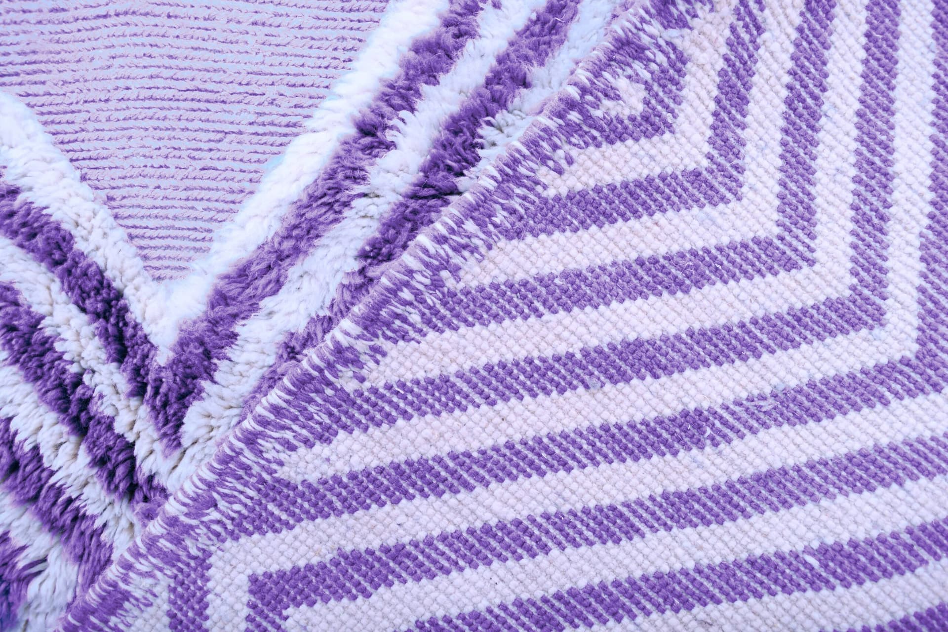 モロッコのラグ 手作りウール 7x10 - ラベンダーパープルニュートラル ジオメトリック ボヘミアンエリアラグ リビングルーム ベッドルーム Mrirt - Image 7