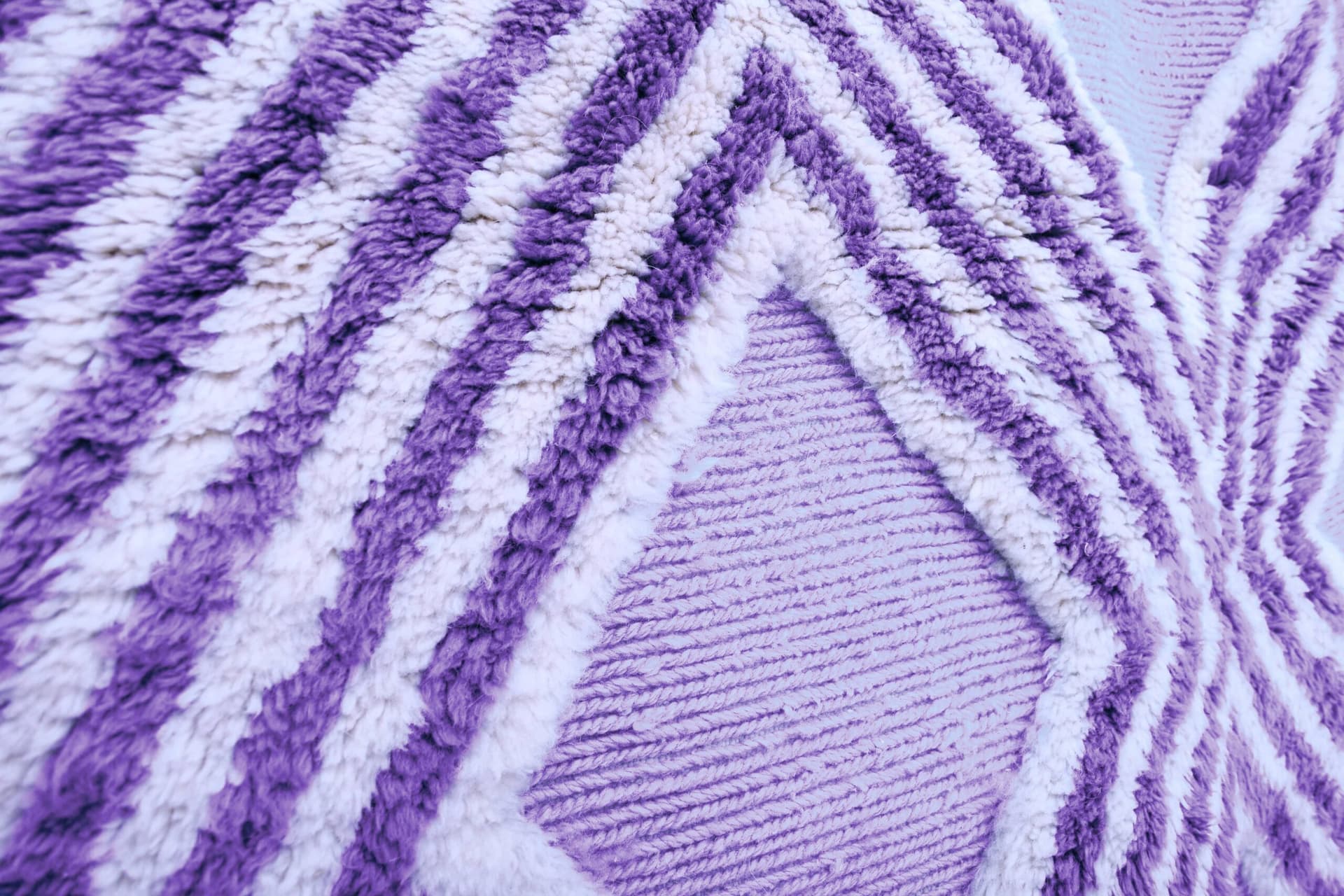 モロッコのラグ 手作りウール 7x10 - ラベンダーパープルニュートラル ジオメトリック ボヘミアンエリアラグ リビングルーム ベッドルーム Mrirt - Image 9