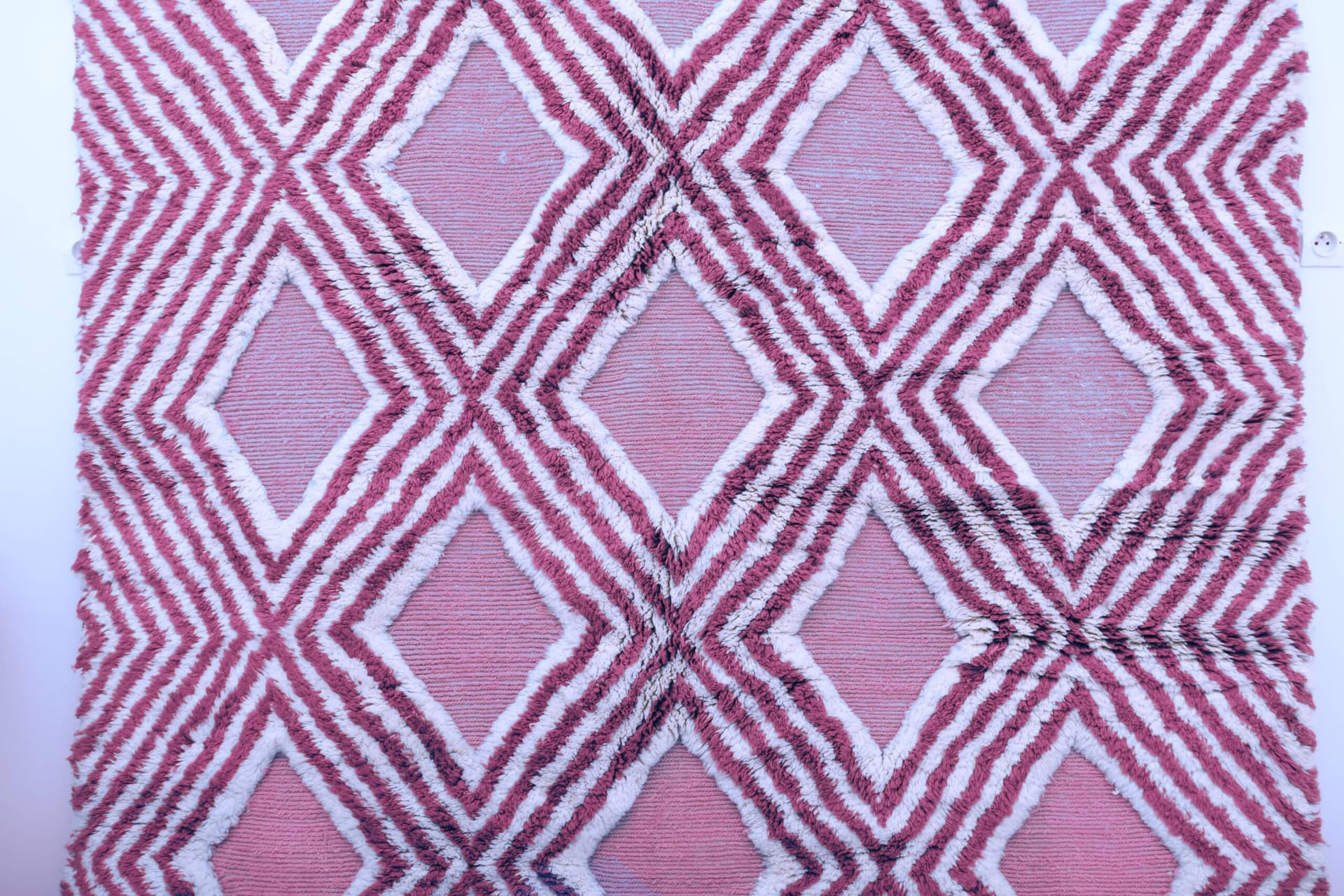 Alfombra Marroquí Hecha a Mano de Lana 7x10 - Alfombra Geométrica Boho Rosa Crema para Sala de Estar Dormitorio - Mrirt Berber - Image 9