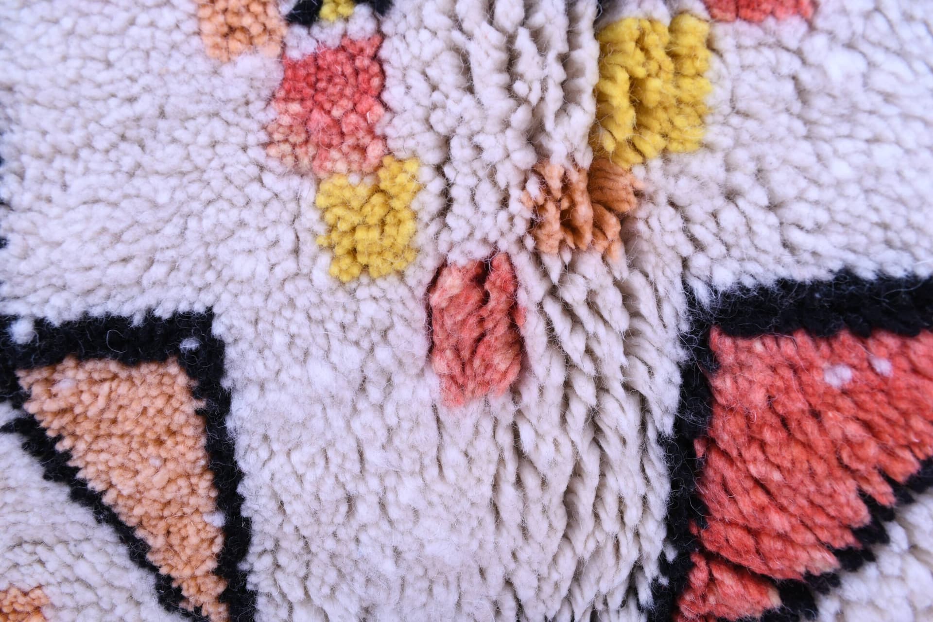 モロッコ製ウールラグ 手作り 6x6 - アイボリー中立幾何学的ボヘミアンエリアラグ リビングルーム 寝室用 Beni Ourain - Image 10