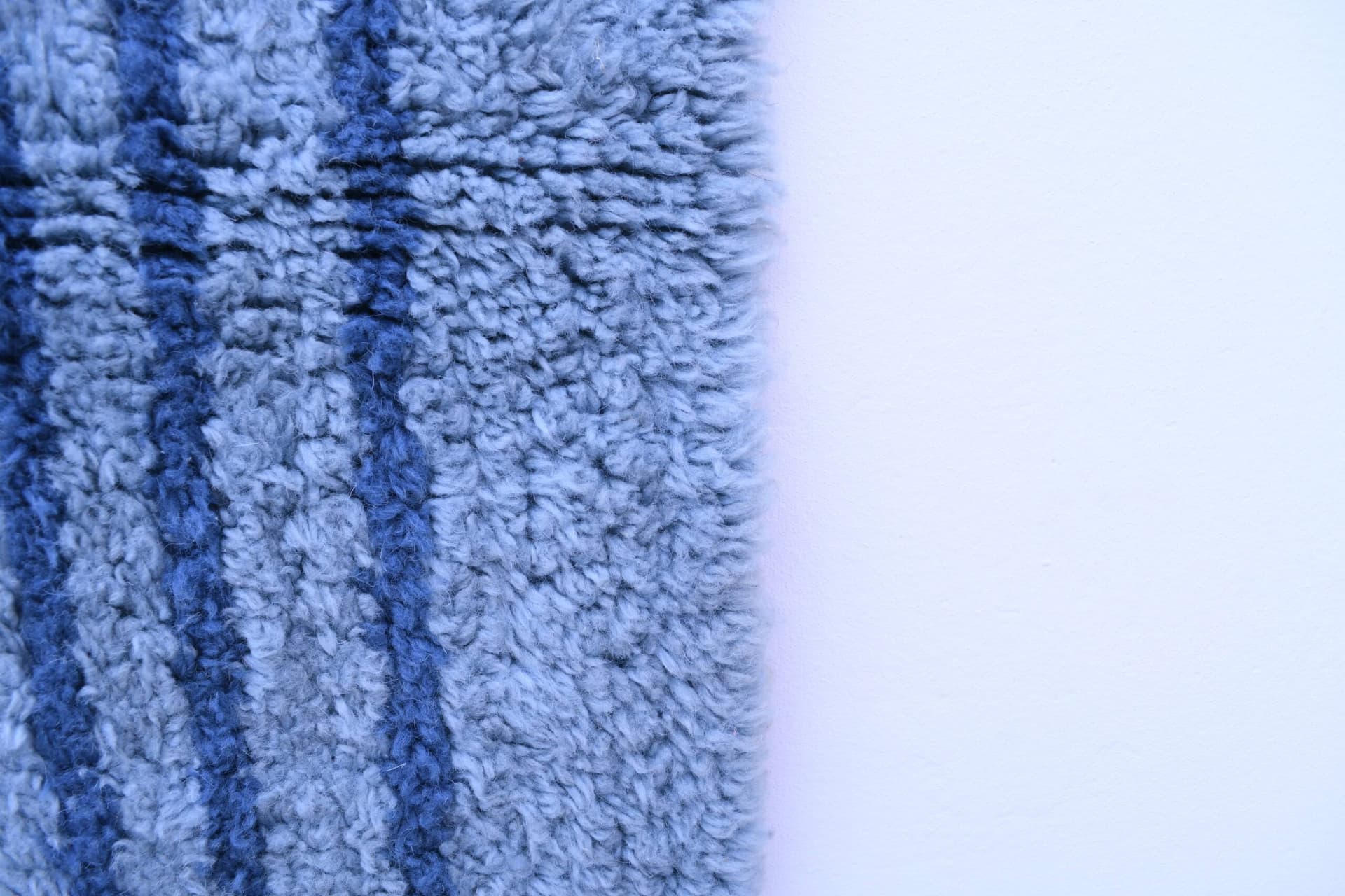 Marokkanischer Teppich Handgefertigt Wolle 7x10 - Blau Minimalistisch Moderner Teppich für Wohnzimmer Schlafzimmer - Authentischer Mrirt Berber - Image 6