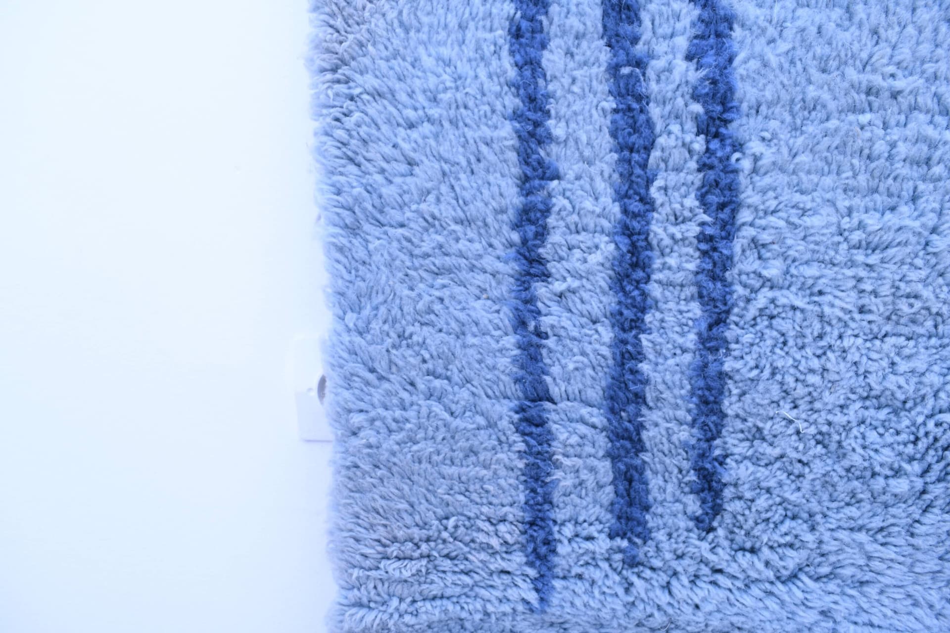 Marokkanischer Teppich Handgefertigt Wolle 7x10 - Blau Minimalistisch Moderner Teppich für Wohnzimmer Schlafzimmer - Authentischer Mrirt Berber - Image 7