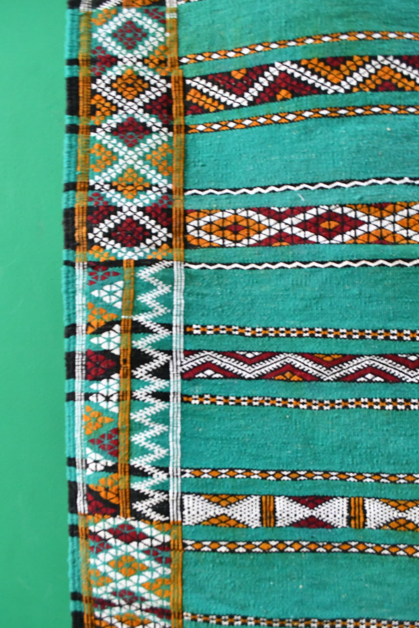 Marokkolainen matto käsintehty villa 8x11 - Teal vihreä moderni boho-alue matto olohuoneeseen makuuhuoneeseen - Zemmour - Image 4