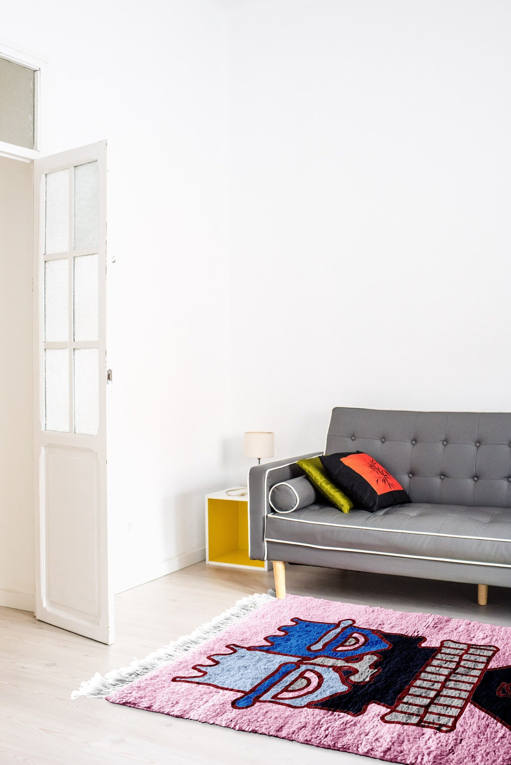 Marockansk Matta Handgjord Ull Anpassad Storlek - Rosa Modern Boho Matta för Vardagsrum Sovrum - Äkta Berber - Image 4