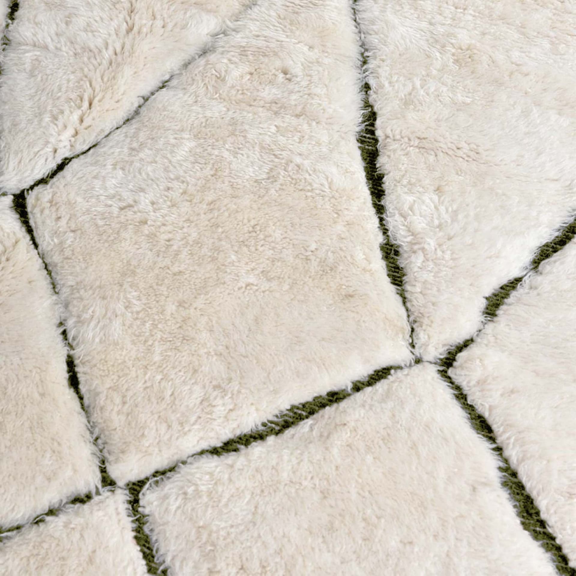 سجادة مغربية بني أورين 7x10 من الصوف كريمي عاجي وزيتوني أخضر لغرفة المعيشة البسيطة - Image 6